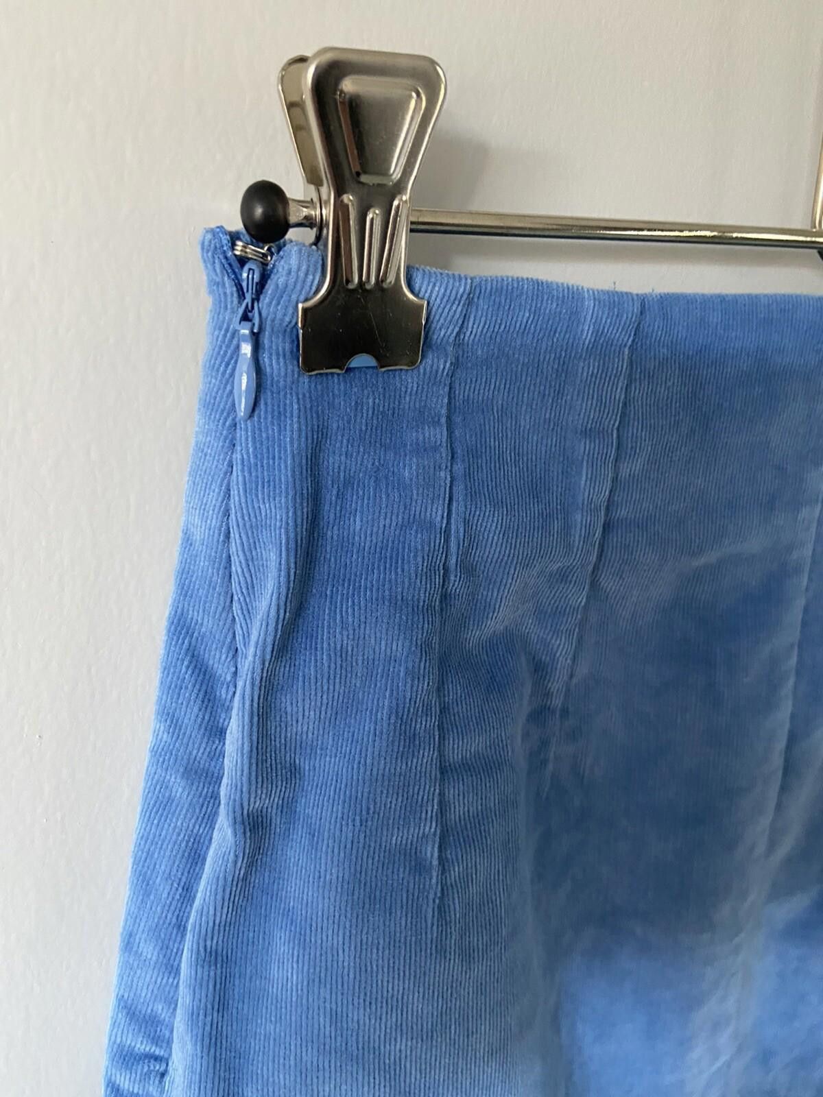 Designer Sportsgirl skirt mini Blue Corduroy cotton zip - Size 4 Size 25" / US 0 / IT 36 - 4 Thumbnail