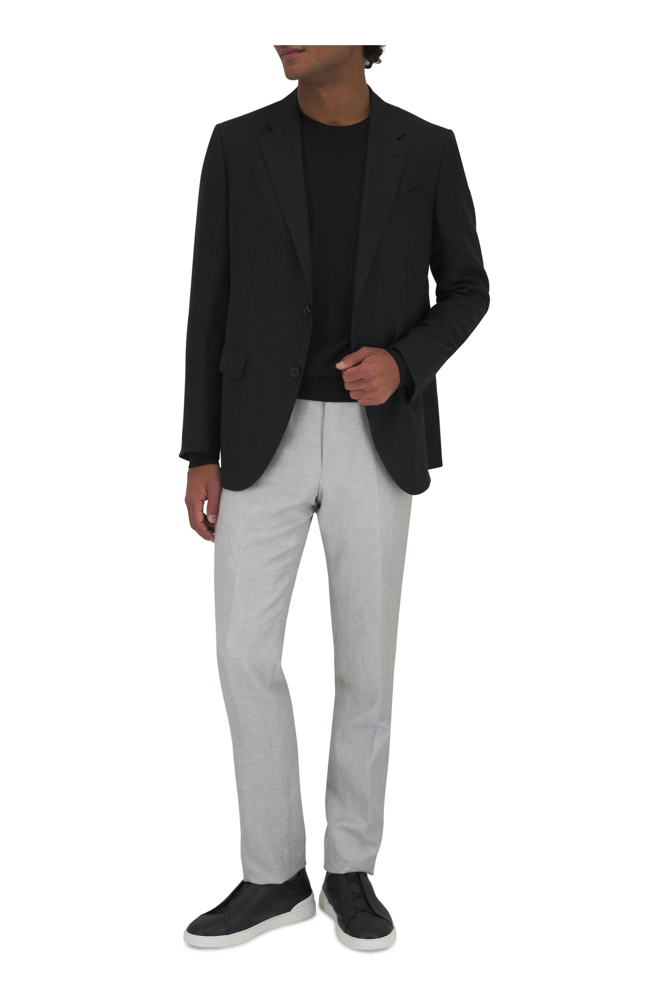 Z Zegna o1mtch0225 Linen Sportcoat in Black Size US M / EU 48-50 / 2 - 3 Thumbnail