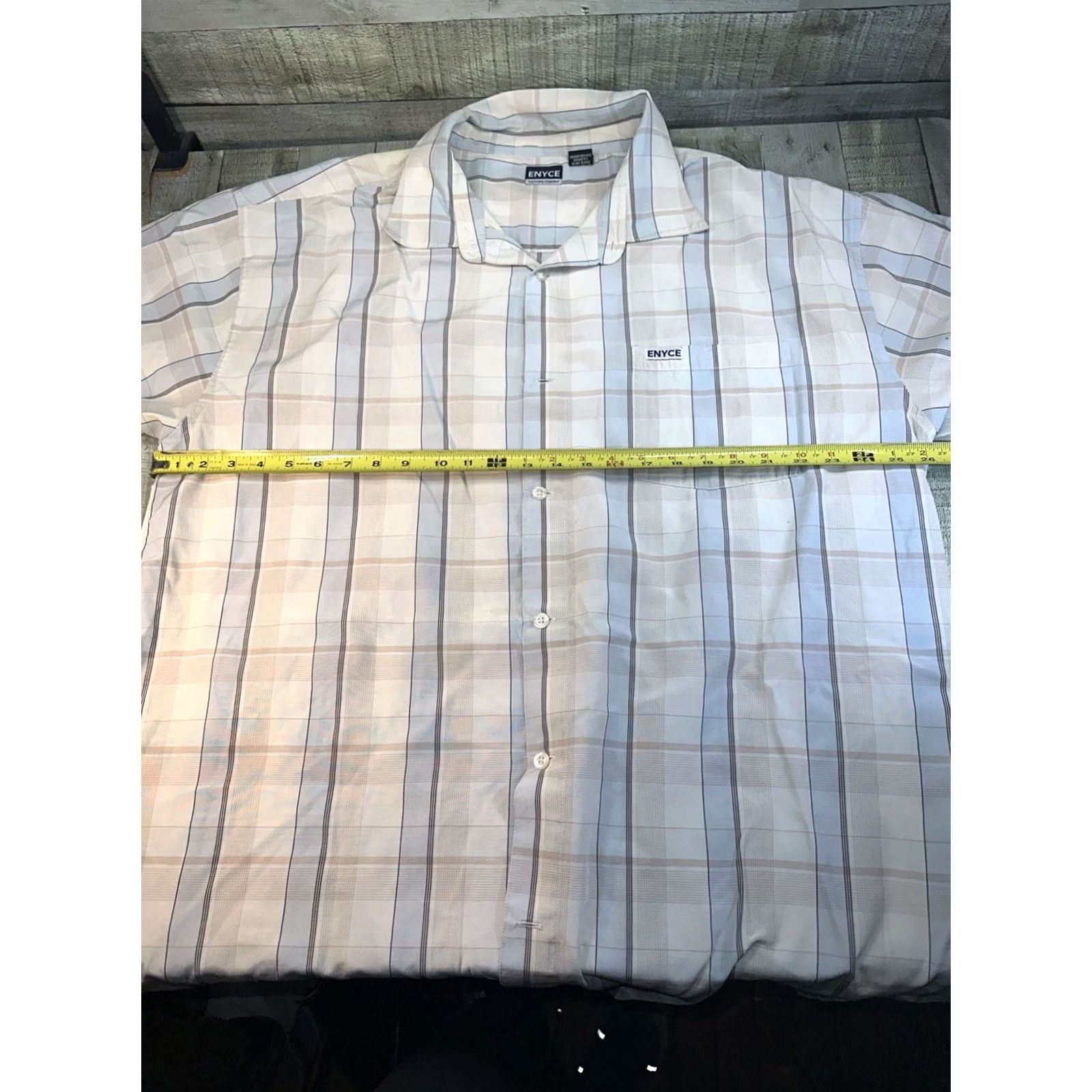 Enyce VINTAGE Enyce Button-Up Shirt Striped Blue 3XL Men 90s Short Sleeve Size US XXL / EU 58 / 5 - 4 Thumbnail
