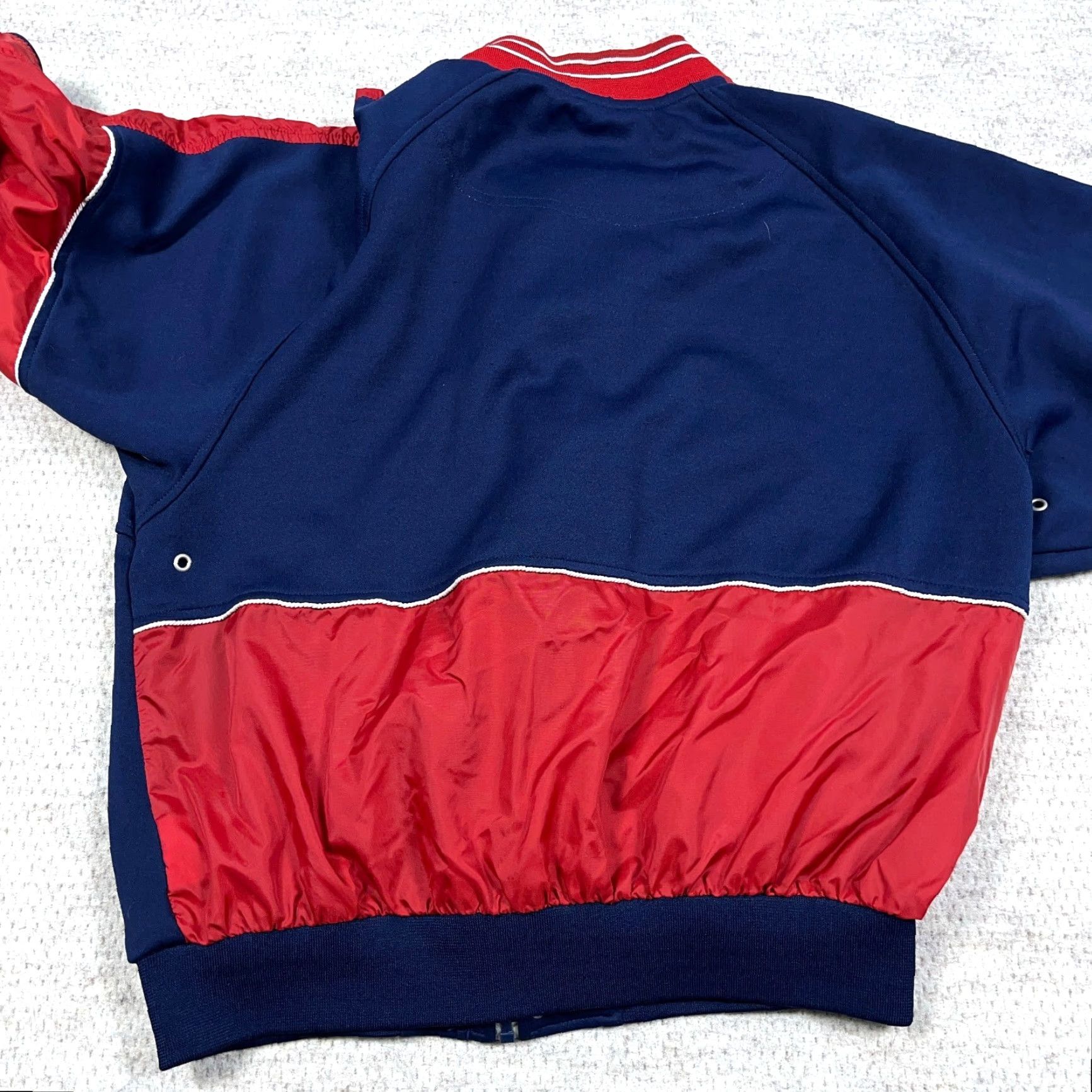 Nike VINTAGE Nike Jacket Men Medium Blue Red Varsity Bomber 90s Y2K Snap Lined Adult Size US M / EU 48-50 / 2 - 7 Thumbnail