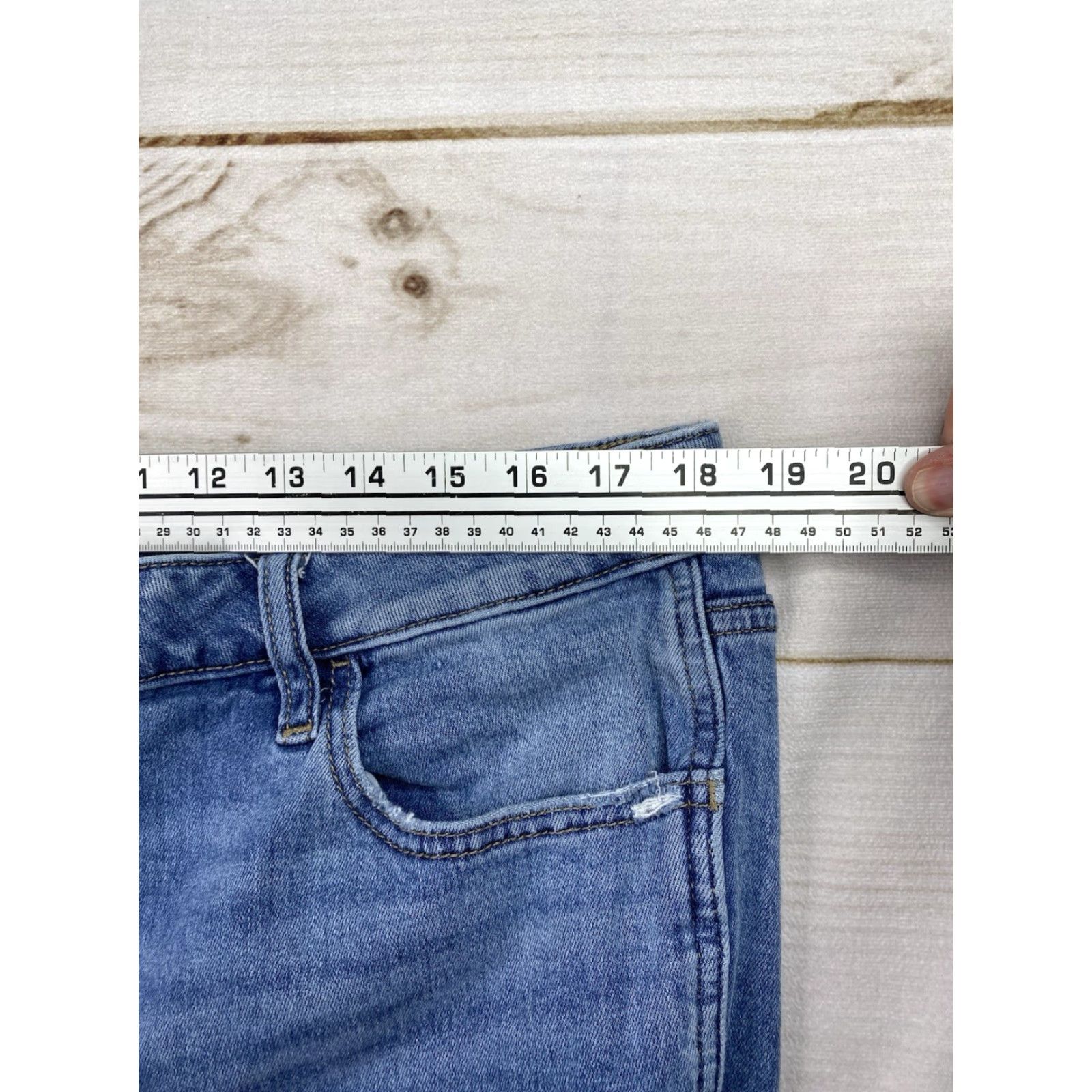 Vintage Maurices M Jeans Womens XL Button Fly Mid Rise Distressed Denim Jeans Regular Bootcut 5-Pocket Blue 90s City College Womens Size 40" / US 18 - 7 Thumbnail