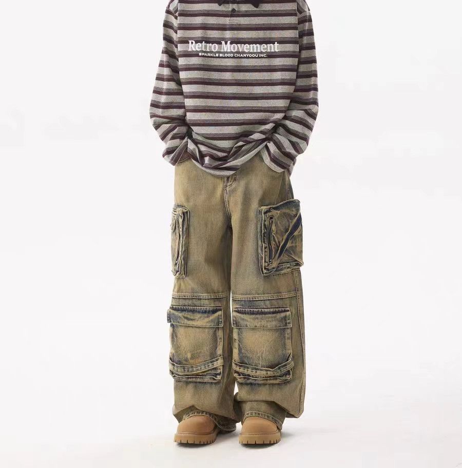Designer × Japanese Brand × Vintage Vintage Street Washed and Aged Multi-Pocket Workwear Jeans Size US 32 / EU 48 - 3 Thumbnail