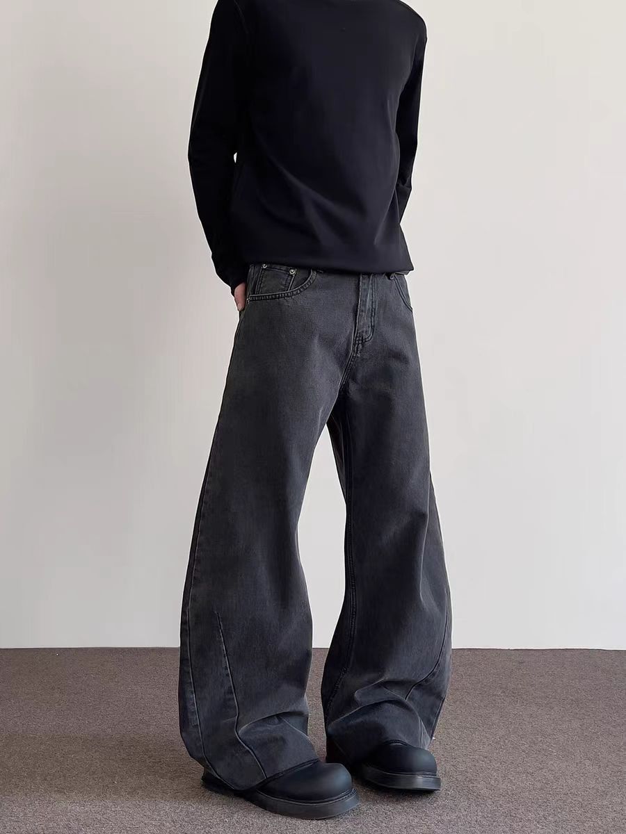 Japanese Brand × Jean High Street Aged Black And Grey Micro Flare Jeans Size US 34 / EU 50 - 3 Thumbnail