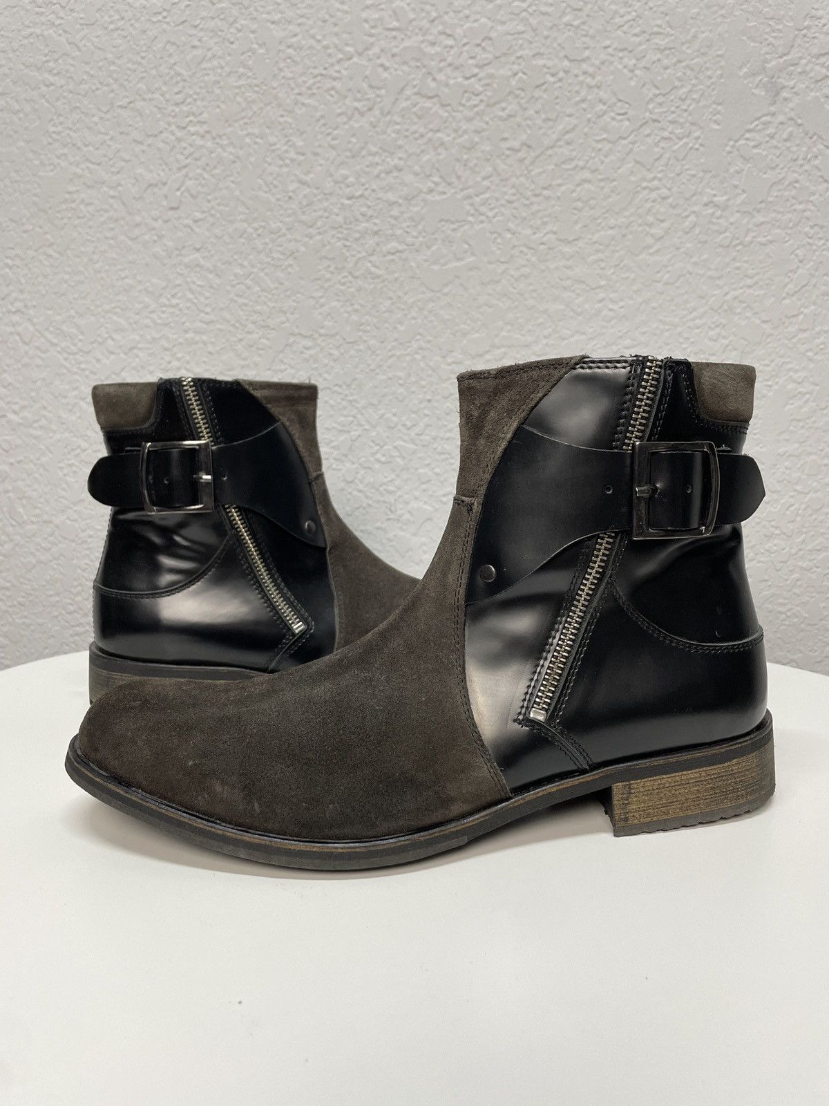 If Six Was Nine AS 98 Vibe Artisan Black Leather Side Zip Ankle Biker Boots Size US 8 / EU 41 - 1 Thumbnail