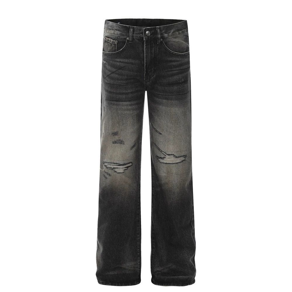Jean American men's high street loose casual washed ripped jeans Size US 32 / EU 48 - 1 Thumbnail
