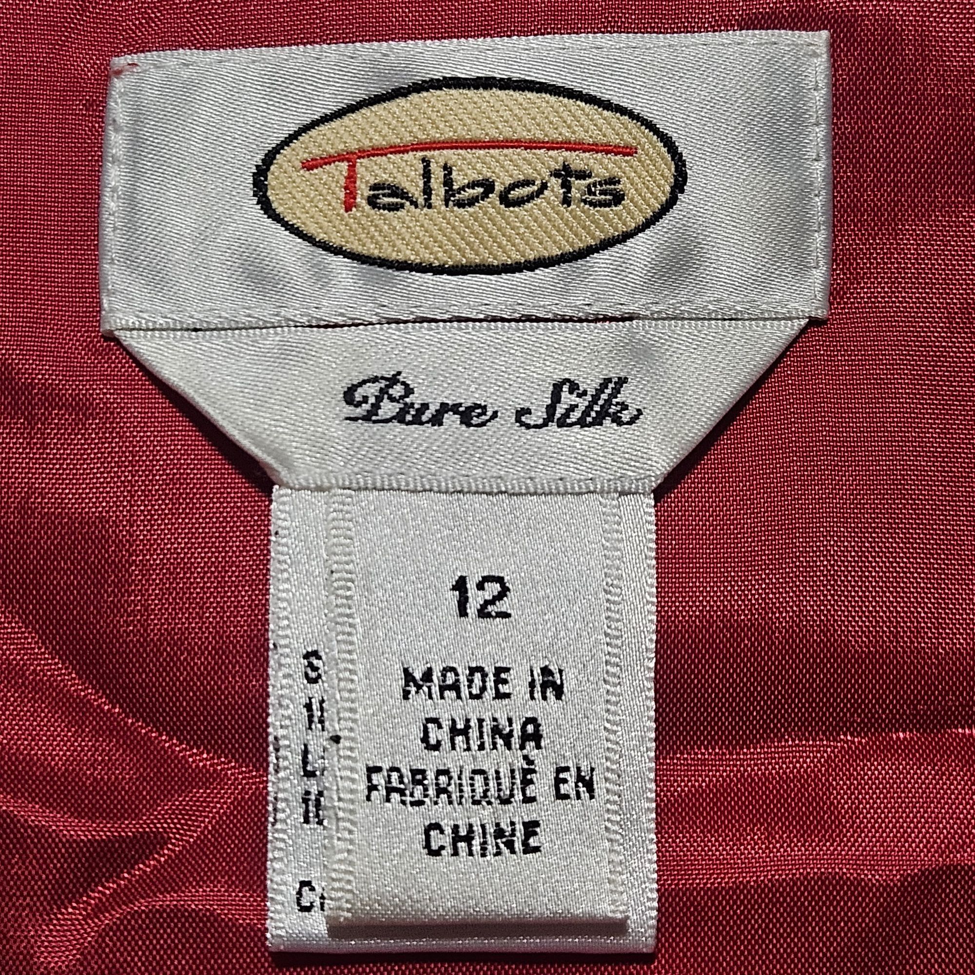 Talbots Talbots Women's Silk Top Red Medium Holiday Glam Minimalist Size XL / US 12-14 / IT 48-50 - 4 Thumbnail