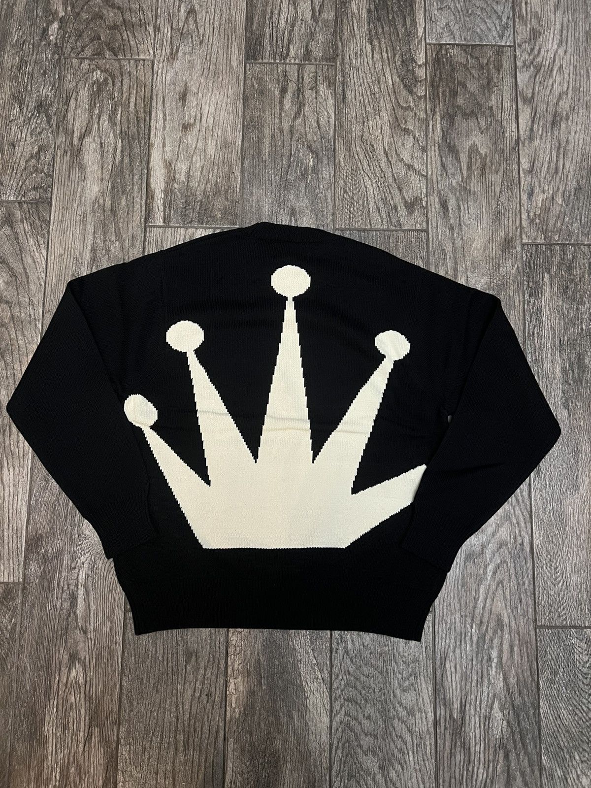 Image of Stussy Bent Crown Knit Sweater (Black), Men's (Size Small)