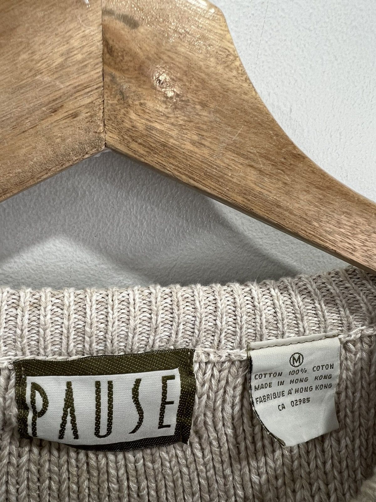Japanese Brand × Vintage Vintage 90s Cable Knit Sweater oatmeal brown Size US M / EU 48-50 / 2 - 5 Thumbnail