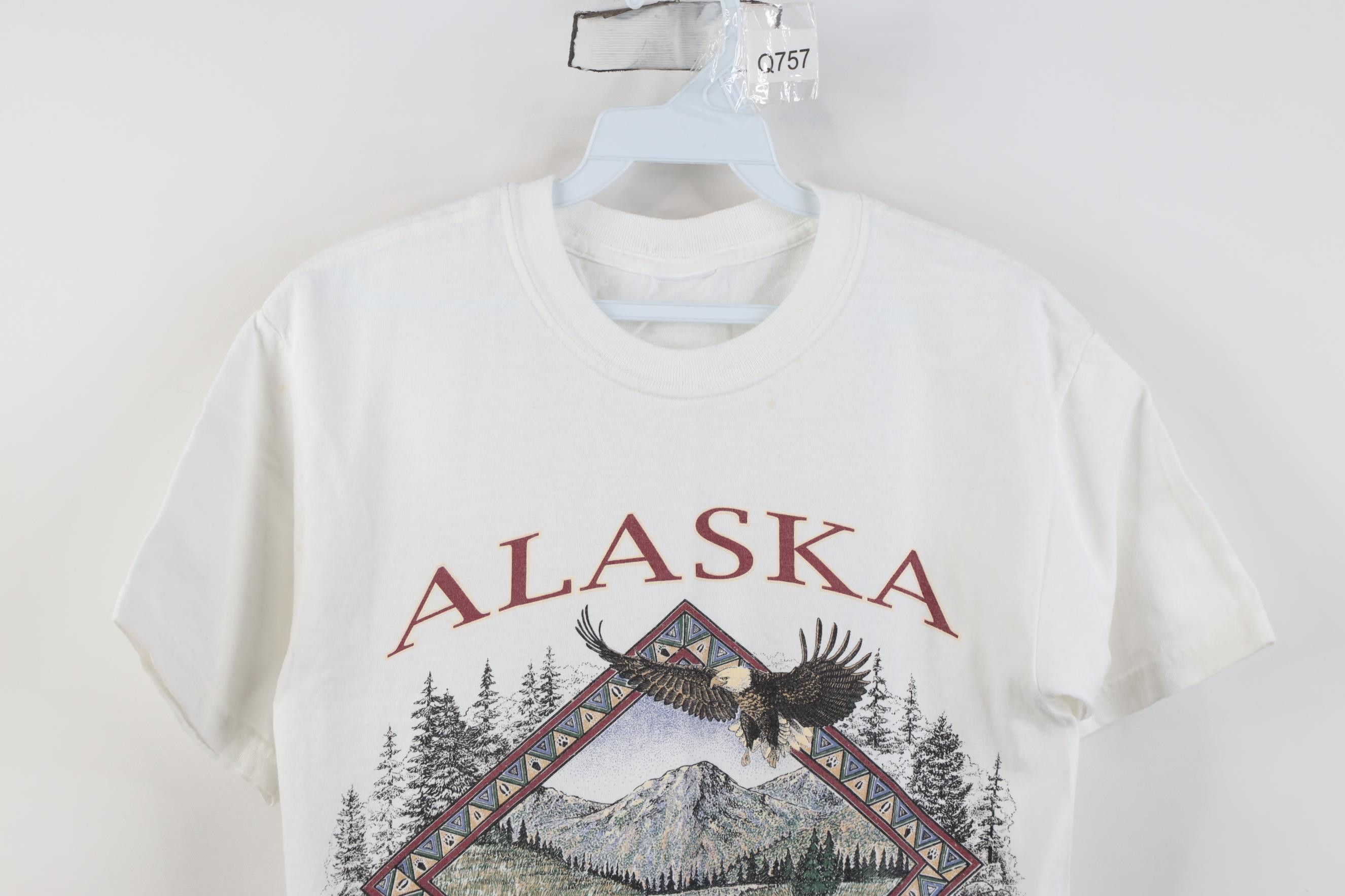Vintage Vintage 90s Streetwear Nature Alaska Eagle T-Shirt White Size US S / EU 44-46 / 1 - 2 Thumbnail