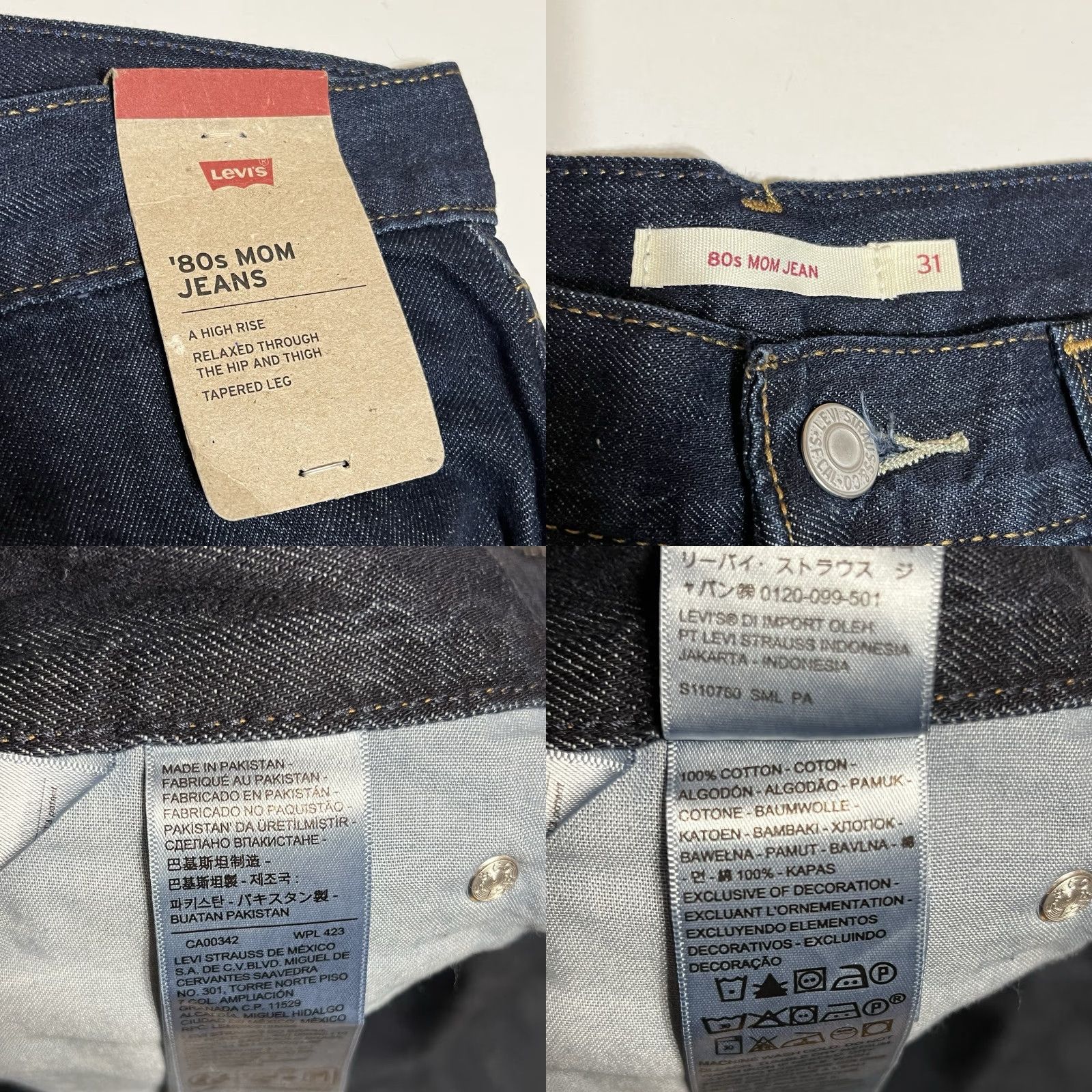 Levi's Levi's Jeans Women’s 80s Mom Jeans High Rise Dark Wash 33x30 NWT Relaxed Fit Denim Blue Multi-Word Size 24" / US 00 / IT 34 - 8 Thumbnail