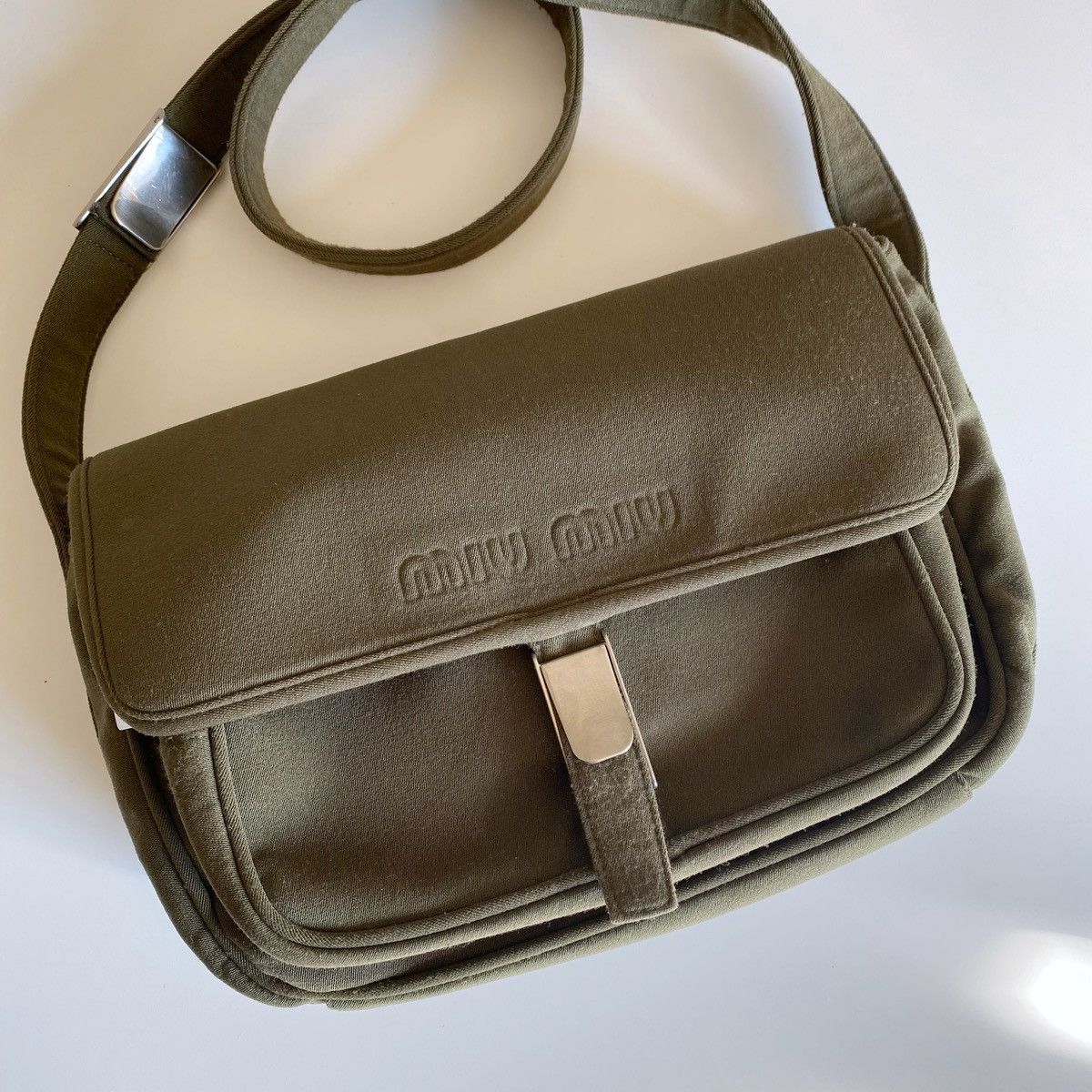 Miu Miu × Vintage Miu Miu 90s Khaki Crossbody Bag Size ONE SIZE - 2 Thumbnail