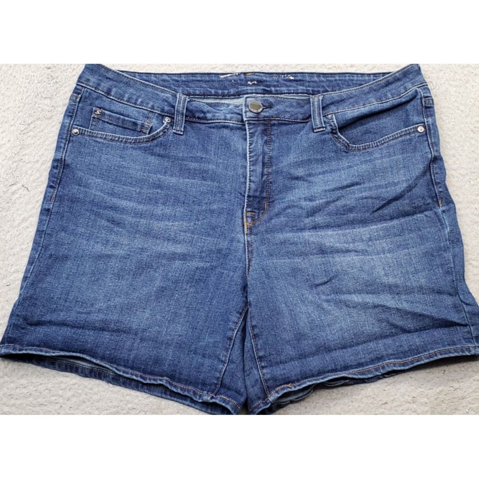 Vintage Seven7 Weekend Jeans Shorts Womens Size 14 Blue Denim Regular Fit Casual Outdoor Shirt Size 36" / US 14 / IT 50 - 2 Thumbnail
