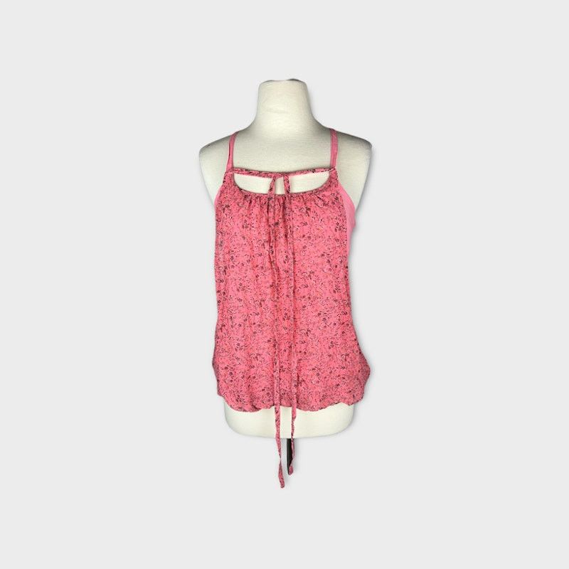 Vintage Myth | Y2K Floral Coral Pink Bubble Blouse | Small Size S / US 4 / IT 40 - 1 Thumbnail