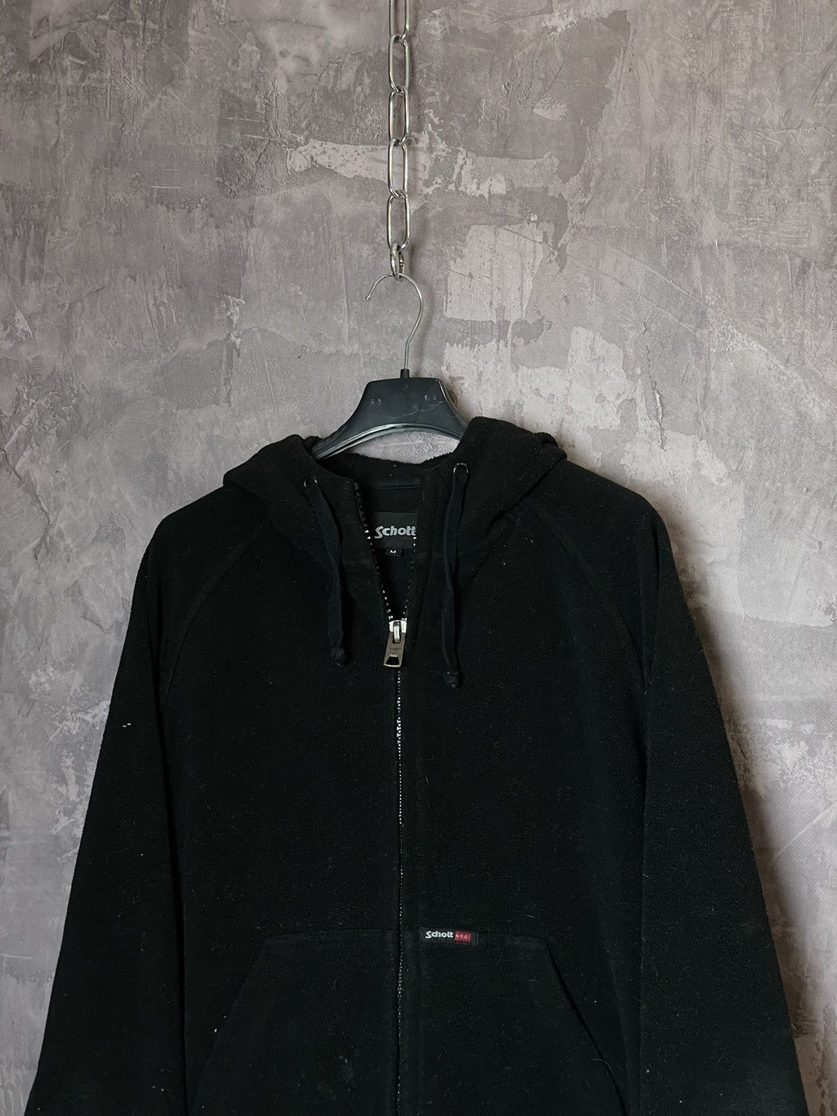 Schott Vintage 90s Schott Fleece Zip Hoodie Sherpa Jacket Size US M / EU 48-50 / 2 - 4 Thumbnail