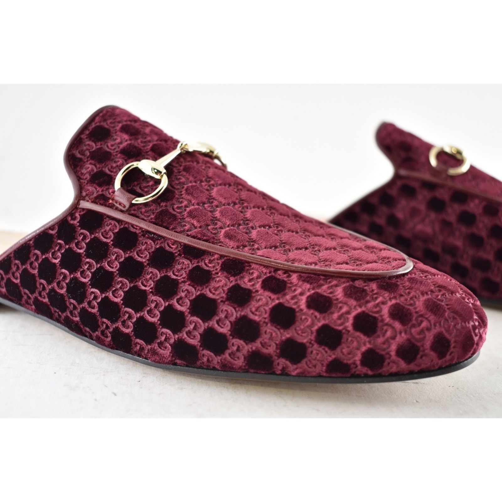 Gucci Gucci Princetown Velvet GG Bordeaux Red Slide Loafer 38.5 Size US 8.5 / IT 38.5 - 8 Thumbnail