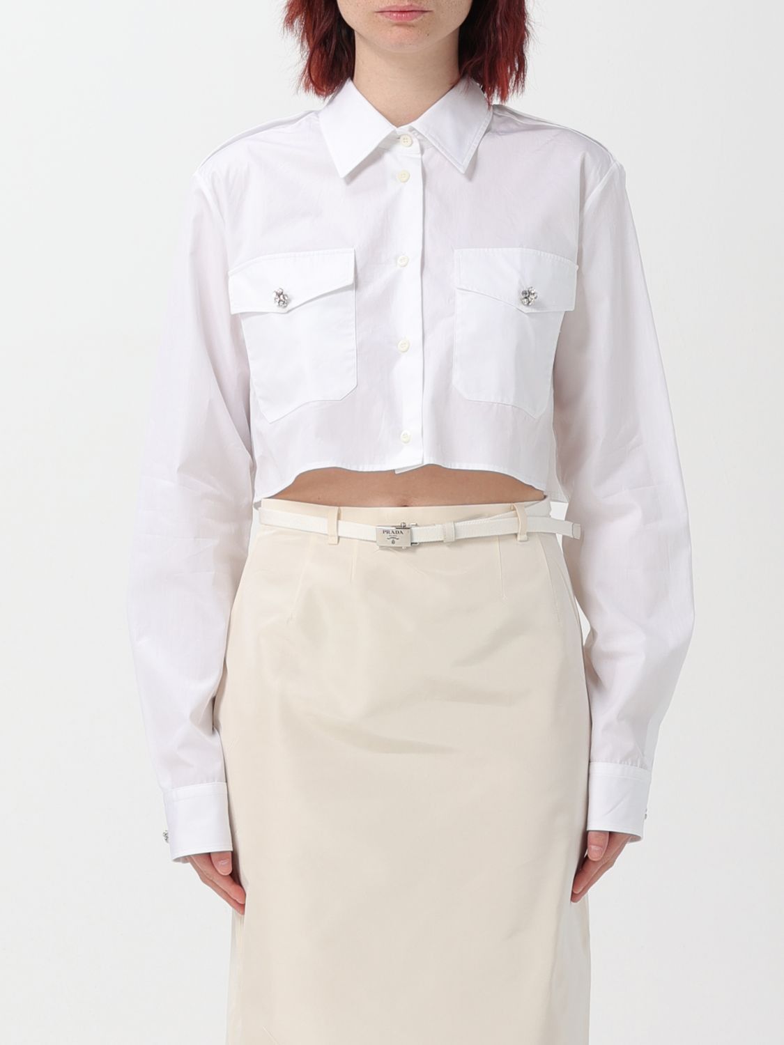 image of Prada Shirt Woman White, Women's (Size Small)