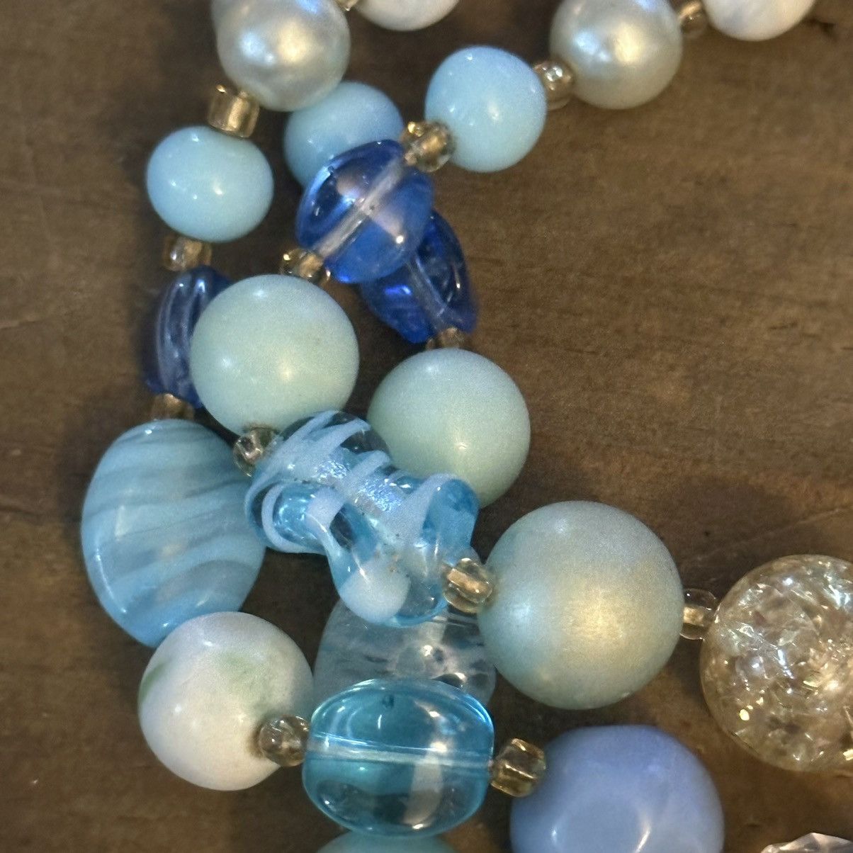 Vintage Vintage Japan layered multi strand blue bead choker necklace Size ONE SIZE - 5 Thumbnail