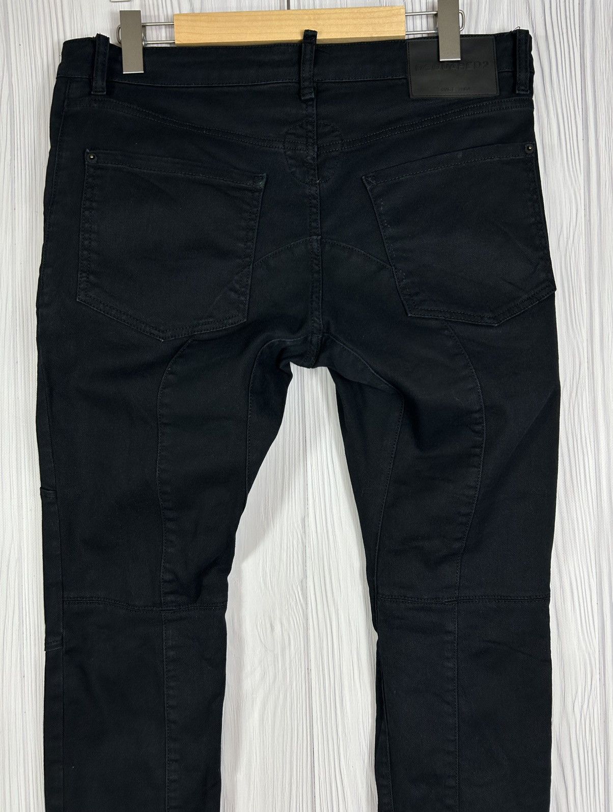 Dsquared2 DSQUARED2 Black Slim Jean Size 50 Biker Style Zip Details Size US 34 / EU 50 - 10 Thumbnail