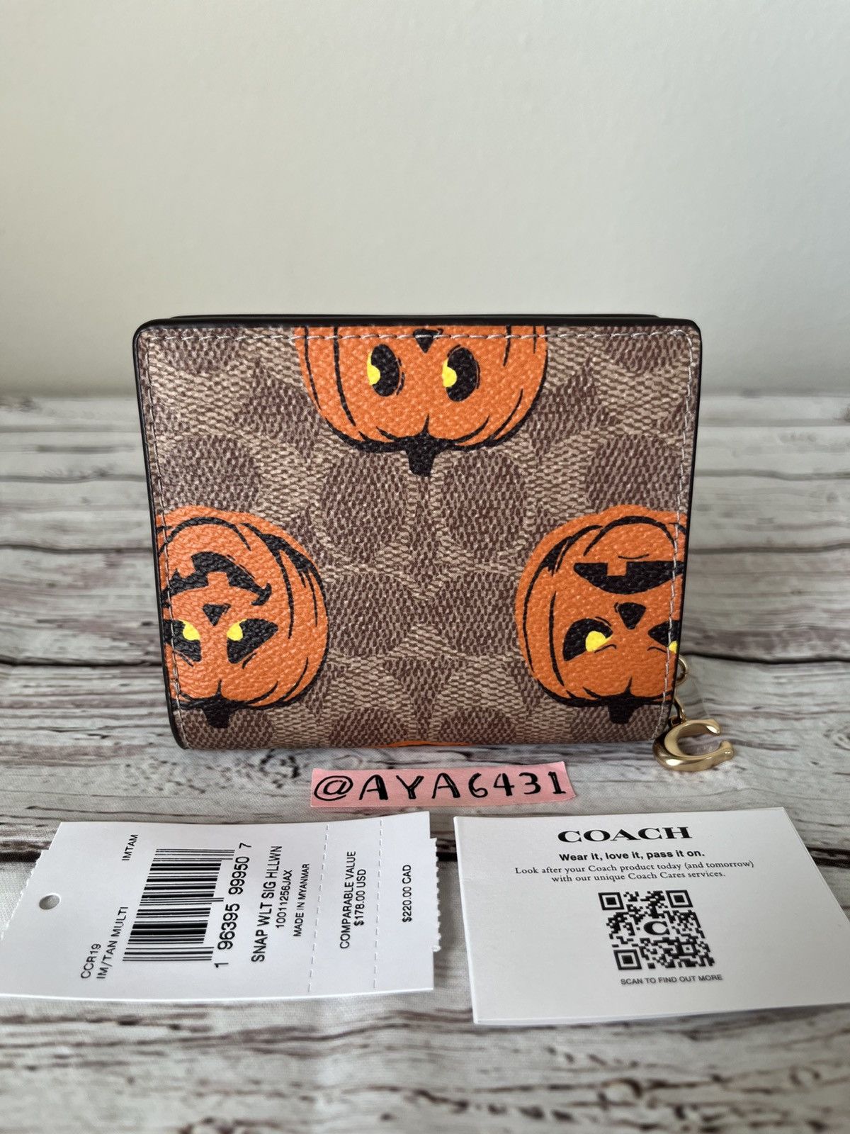 Coach Coach Snap Wallet In Signature Canvas With Halloween Print Size ONE SIZE - 3 Thumbnail