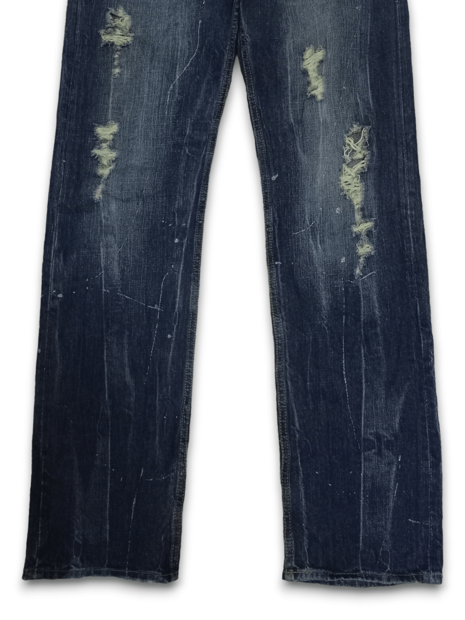 Japanese Brand Vintage Japanese Brand Indigo Wash Distressed Loose Jeans Size US 33 - 7 Thumbnail
