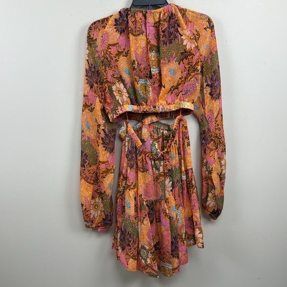 A.L.C. A.L.C. Izzy Fit-&-Flare Silk Mini floral print cut out Dress Size L / US 10 / IT 46 - 10 Thumbnail