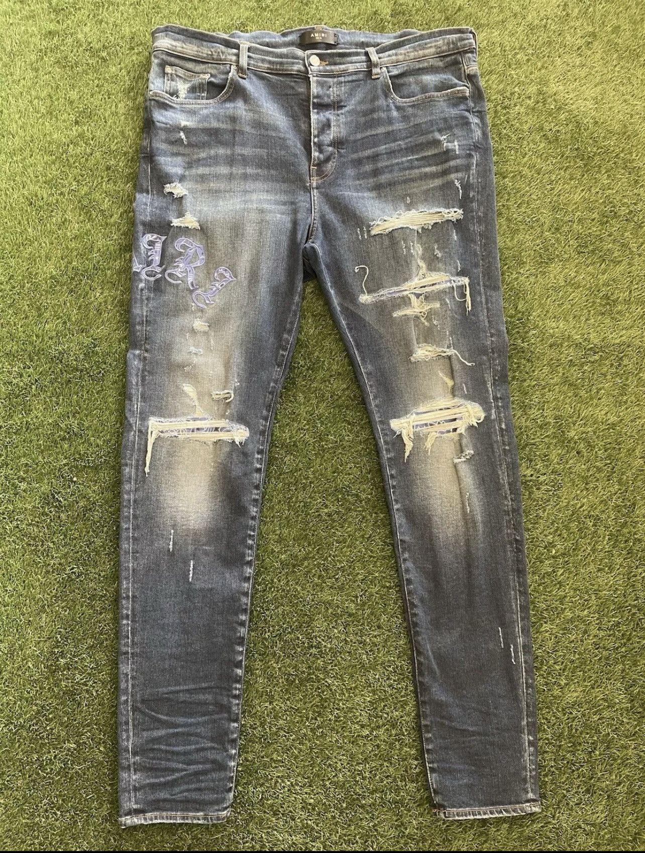 Amiri Size 40 - Amiri Purple Patch Jeans $1090 Retail Size US 40 / EU 56 - 1 Thumbnail