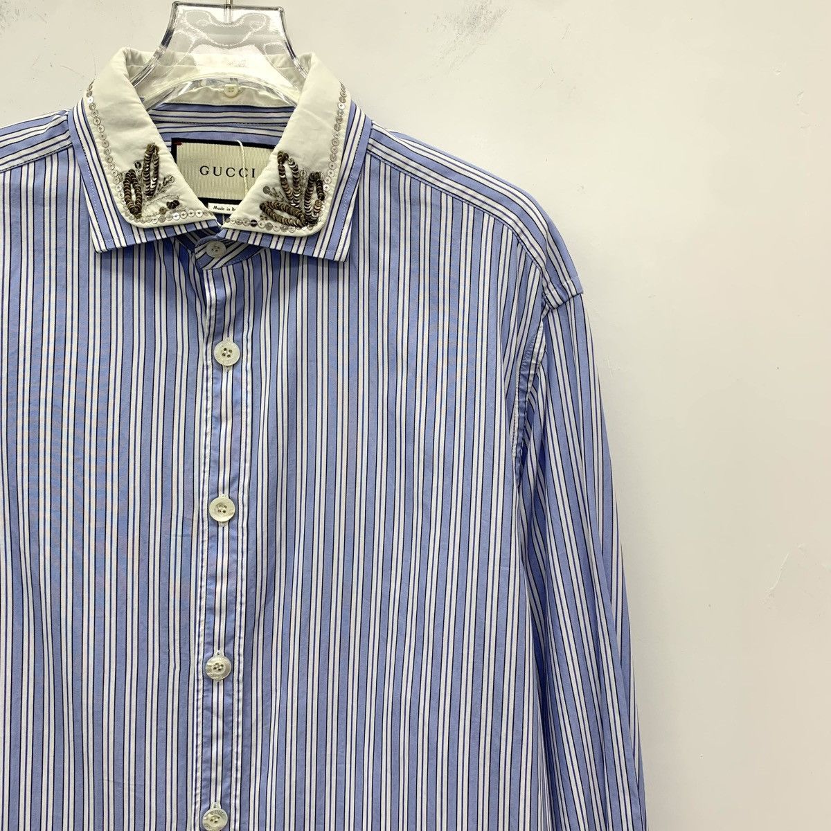 Gucci Gucci Vertical Striped Lapel Long Sleeve Shirt Dress K26WX Size XL / US 12-14 / IT 48-50 - 3 Thumbnail