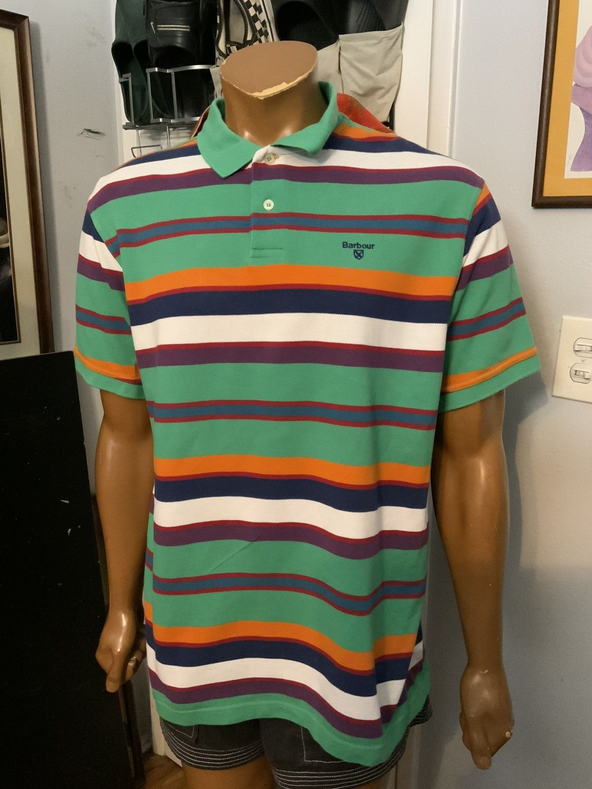 Barbour Barbour Striped Multicolored Rugby Embroidered Polo Shirt Size US XXL / EU 58 / 5 - 7 Thumbnail
