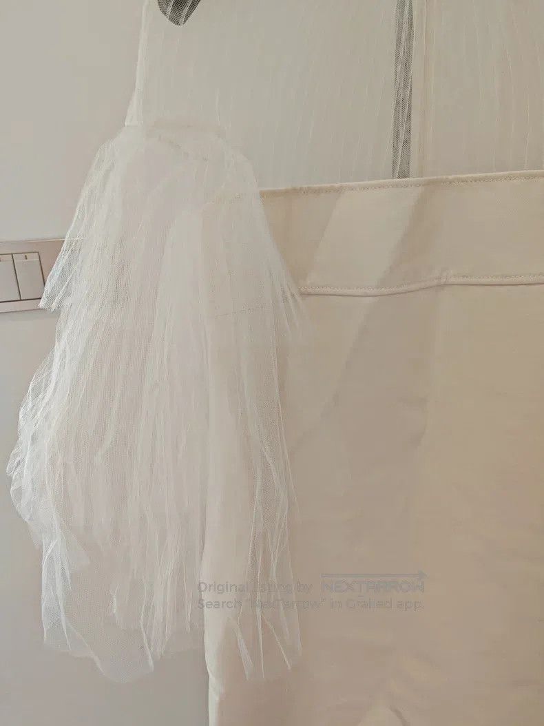 Valentino Valentino Milky white mesh ruffled wool silk dress Size M / US 6-8 / IT 42-44 - 5 Thumbnail