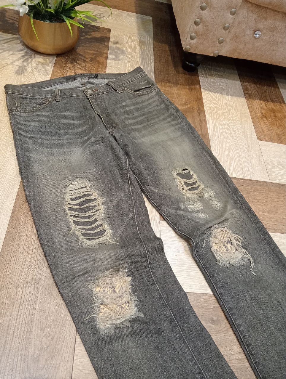 Schlussel JAPANESE SCHLUSSEL DISTRESSED DENIM PANTS Size US 32 / EU 48 - 4 Thumbnail