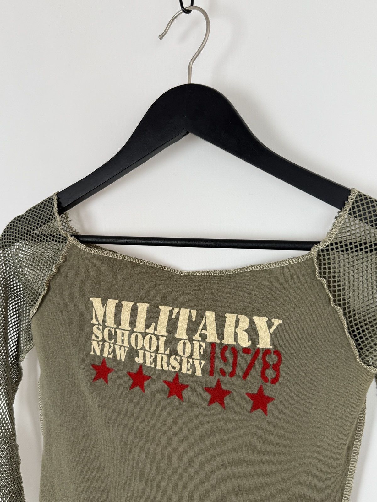 Vintage Y2K Vintage Military School NJ Mesh Sleeves Cotton Top XS Size XS / US 0-2 / IT 36-38 - 4 Thumbnail