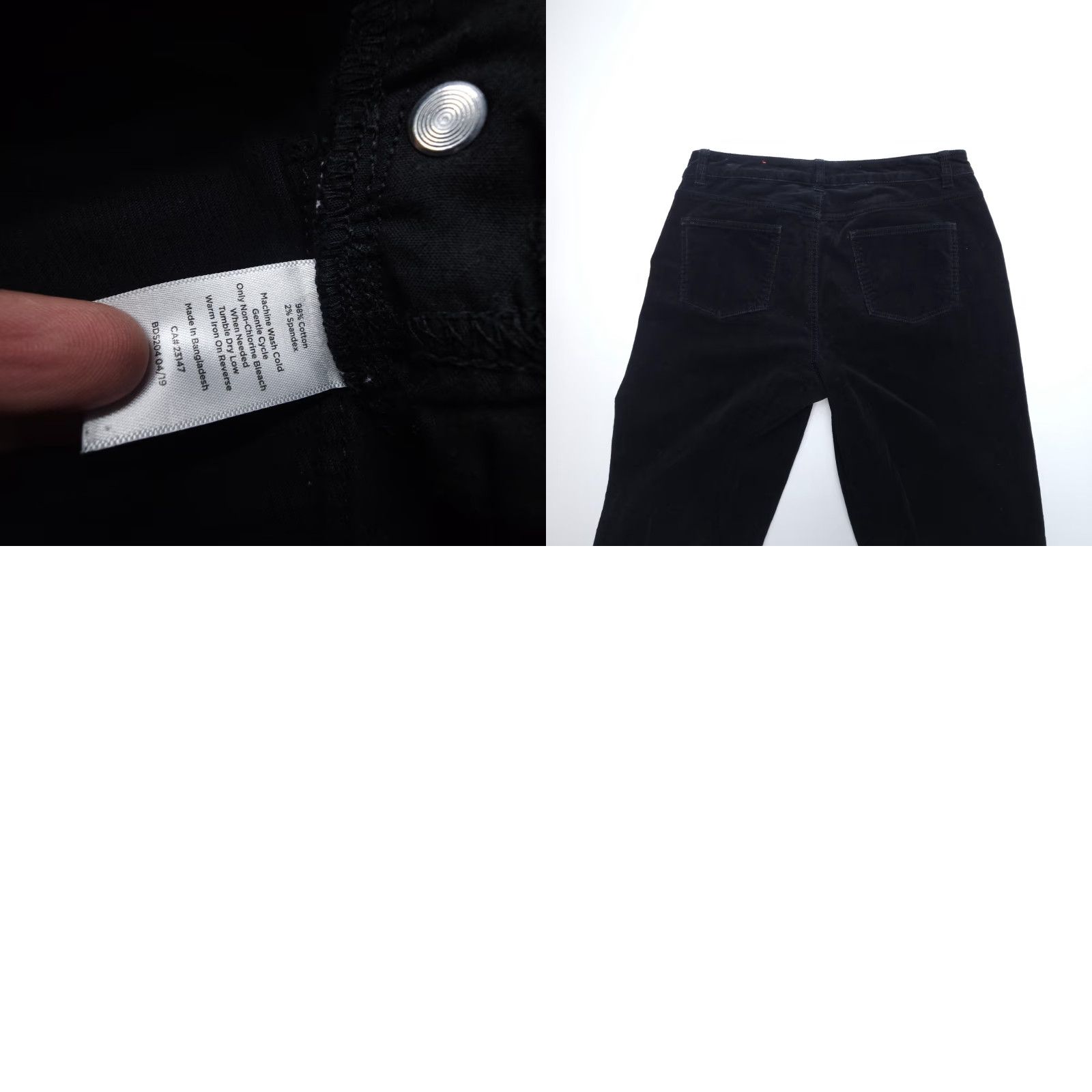 Talbots VINTAGE Talbots Simply Flattering 5 Pocket Straight Corduroy Pants Womens 10 Black Size 32" / US 10 / IT 46 - 8 Thumbnail