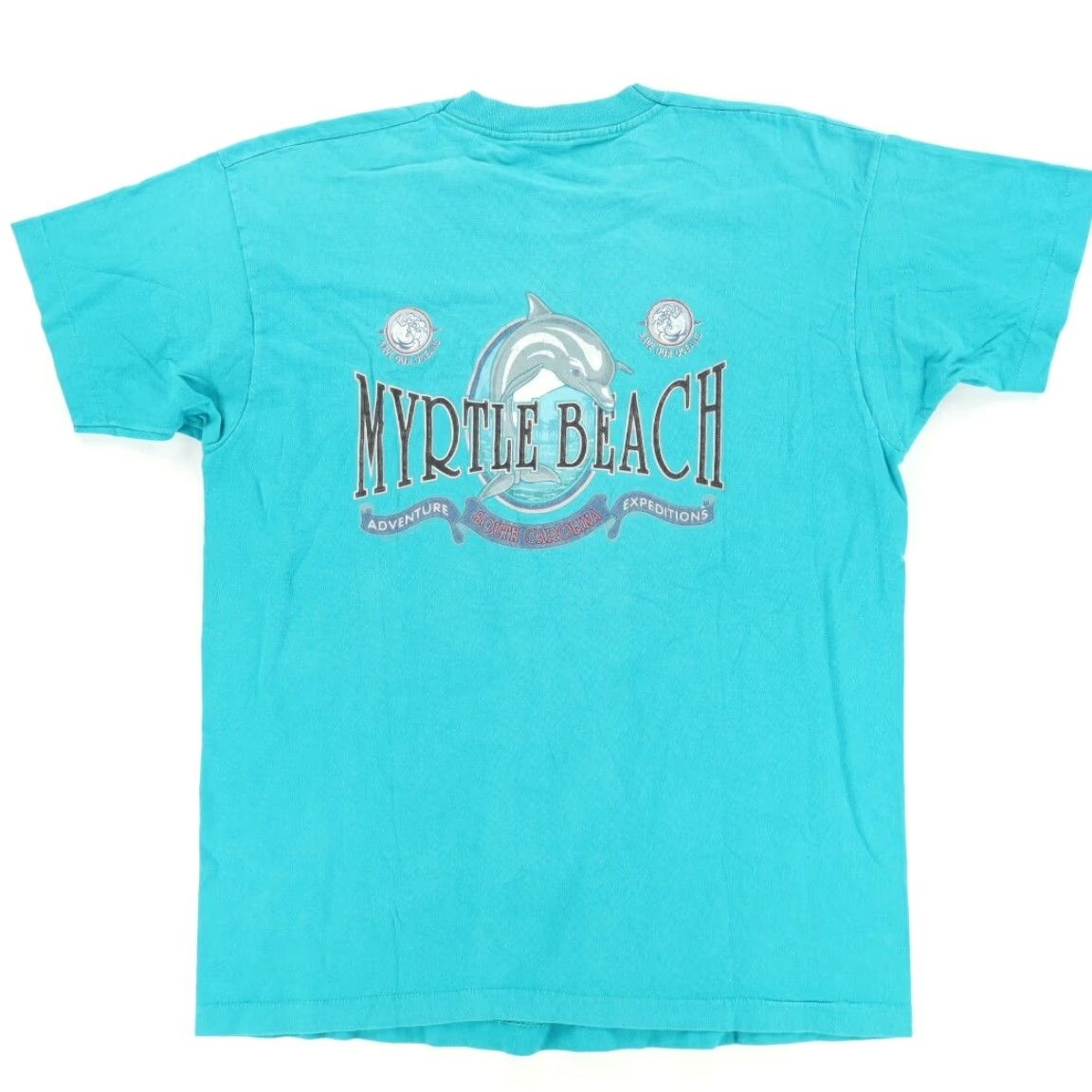 Fruit Of The Loom VTG Fruit of the Loom Myrtle Beach Dolphin Solid T-Shirt Aqua Men's XL Size US XL / EU 56 / 4 - 2 Thumbnail