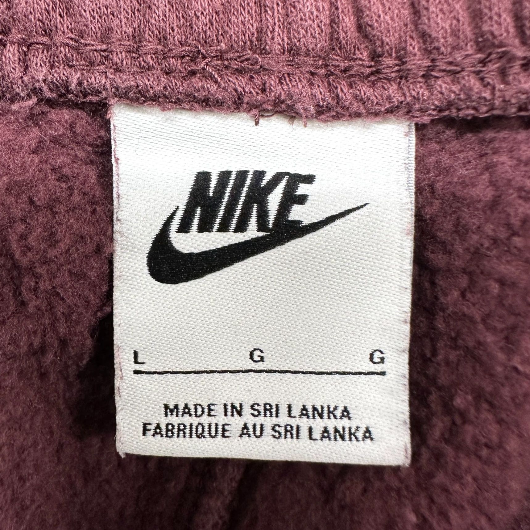 Nike Nike Pants Mens L Red Maroon Jogger Fleece Solid Cotton Polyester Swoosh Drawstring Size US 33 - 3 Thumbnail