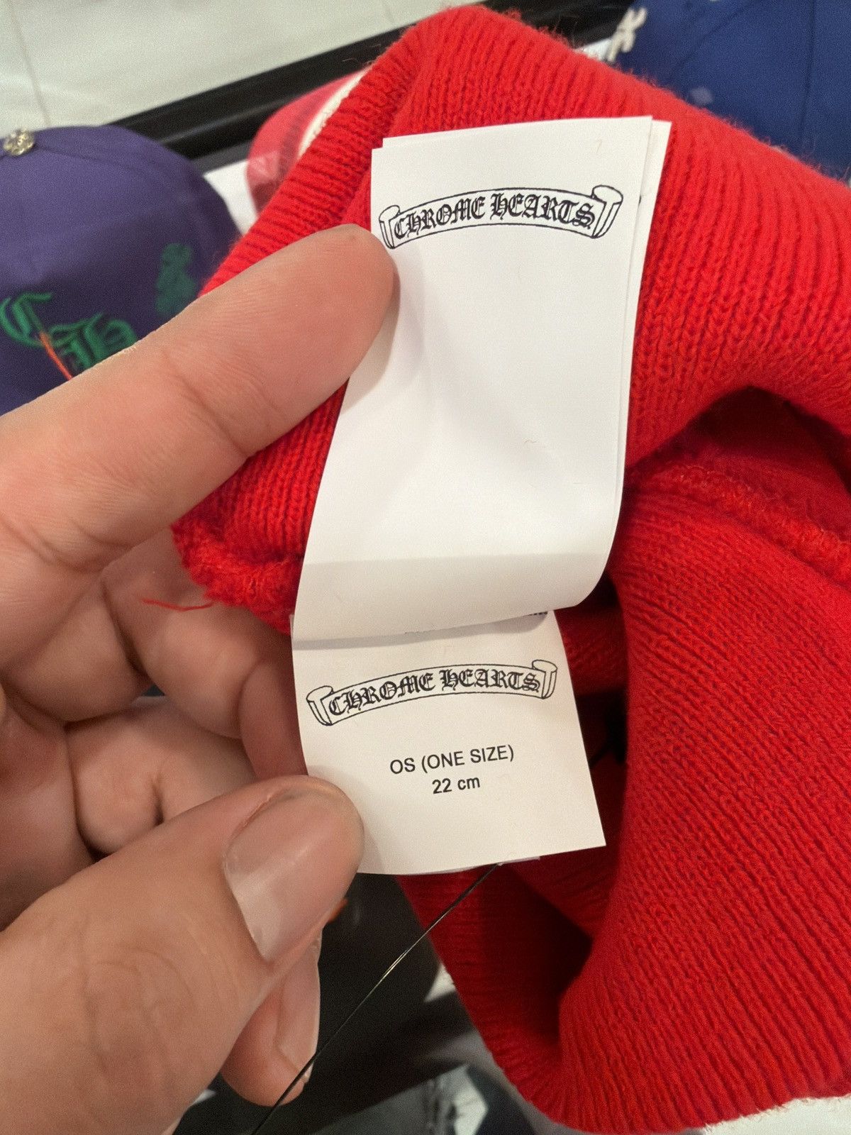 Chrome Hearts Chrome Hearts Stacked Red Beanie Size ONE SIZE - 4 Thumbnail