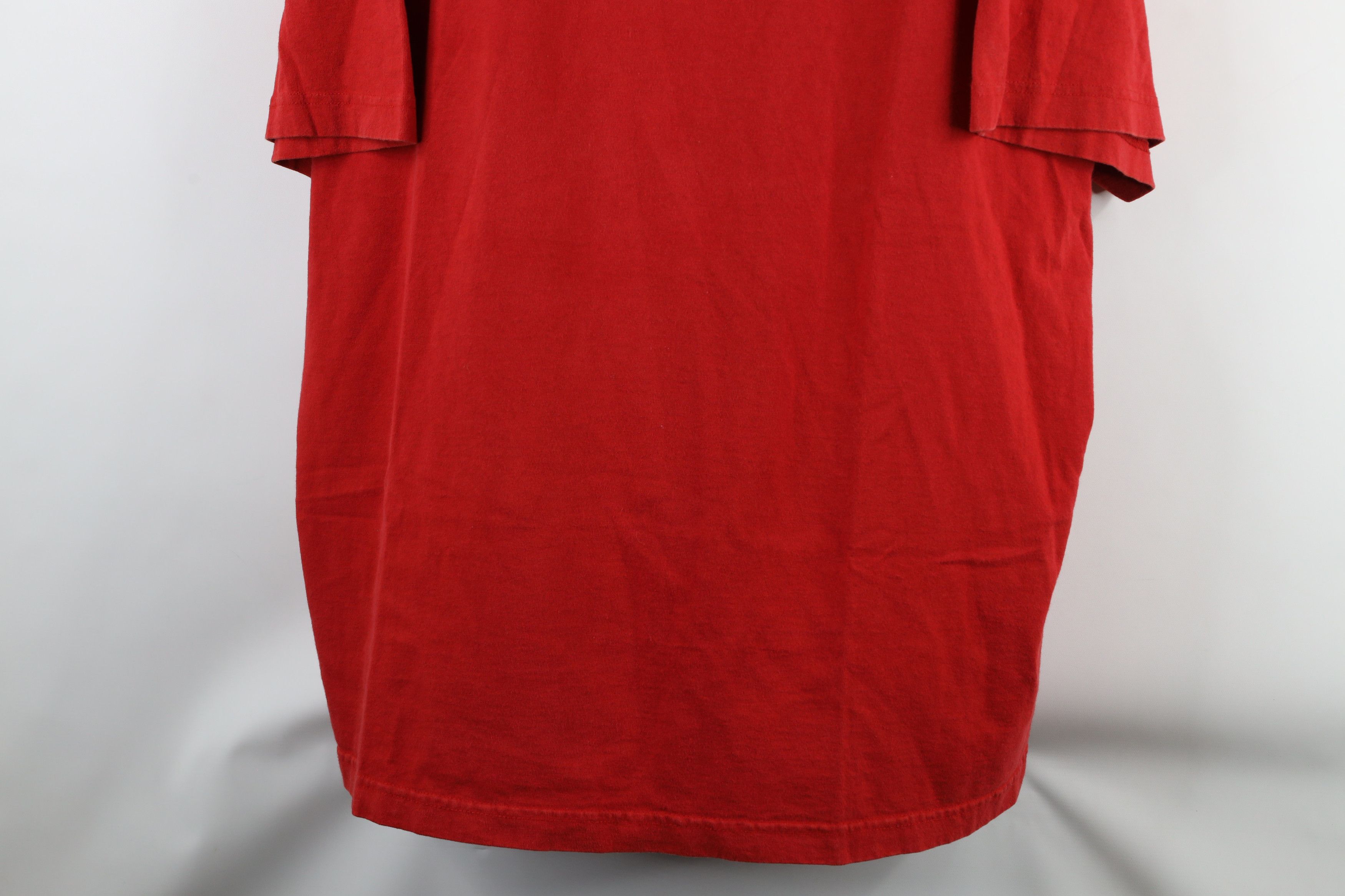 Tommy Hilfiger × Vintage Vintage 90s Tommy Hilfiger Center Logo T-Shirt Red Cotton Size US XXL / EU 58 / 5 - 3 Thumbnail