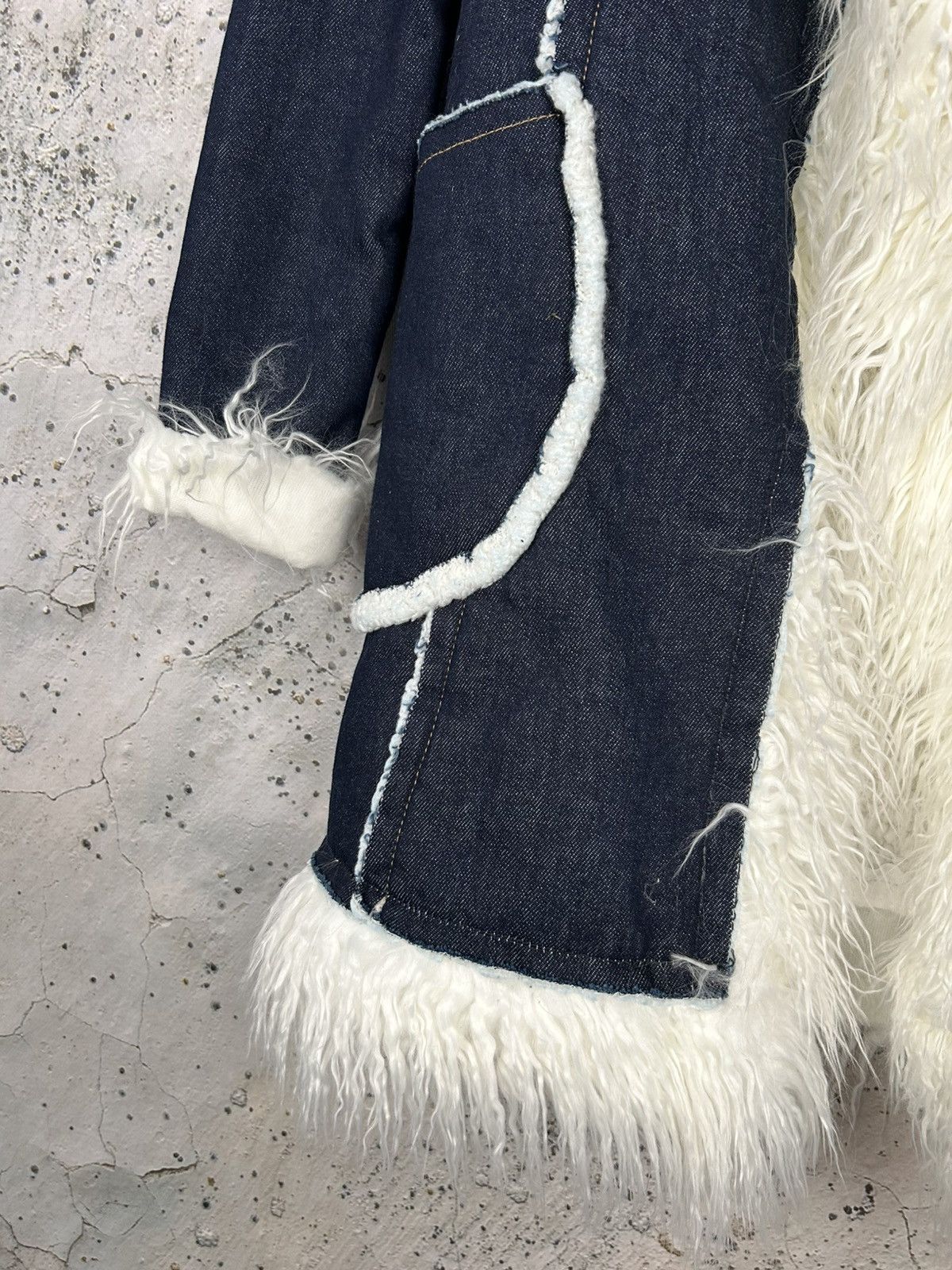 Miss Sixty Miss Sixty Denim Fur Jacket Avant Garde Streetwear Y2K 00s Size S / US 4 / IT 40 - 4 Thumbnail