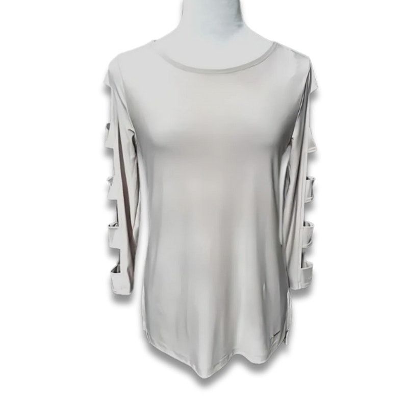 Anne Klein Anne Klein Blouse Cutout Sleeves Round Neckline S Pink Size S / US 4 / IT 40 - 1 Thumbnail