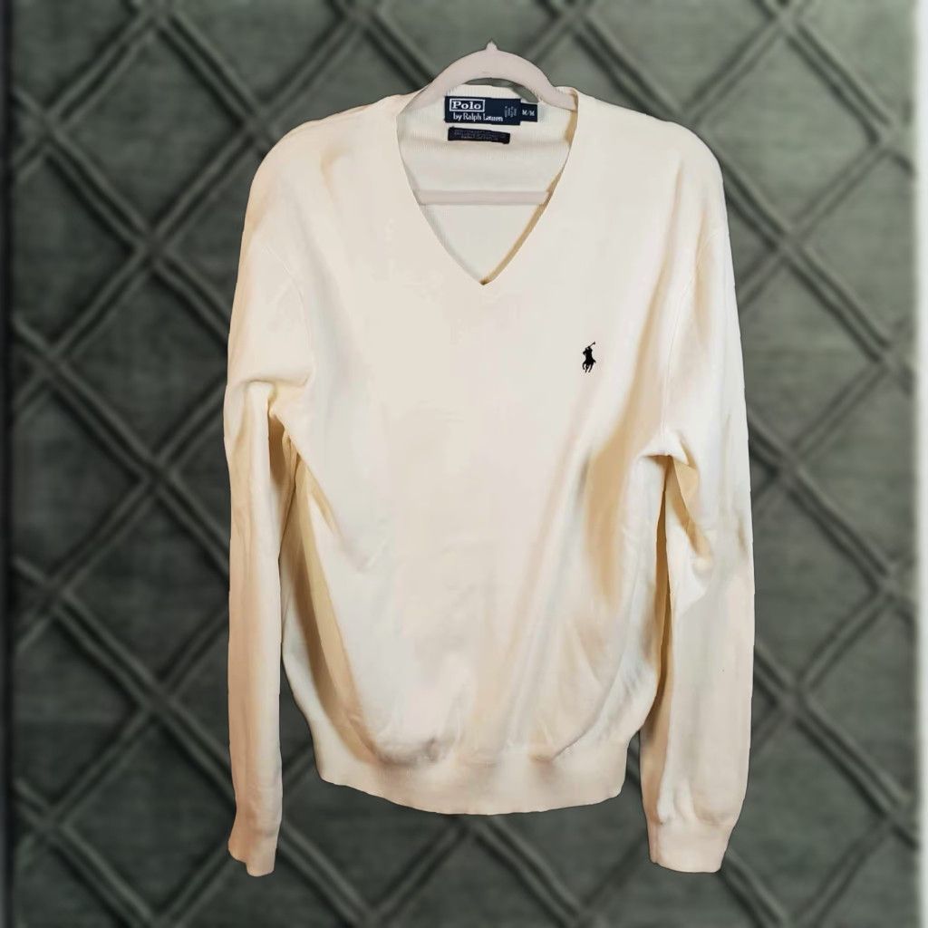 Ralph Lauren Polo Ralph Lauren Sweater Adult Medium Black Pony V Neck Pima Sweatshirt Men Size US M / EU 48-50 / 2 - 1 Thumbnail