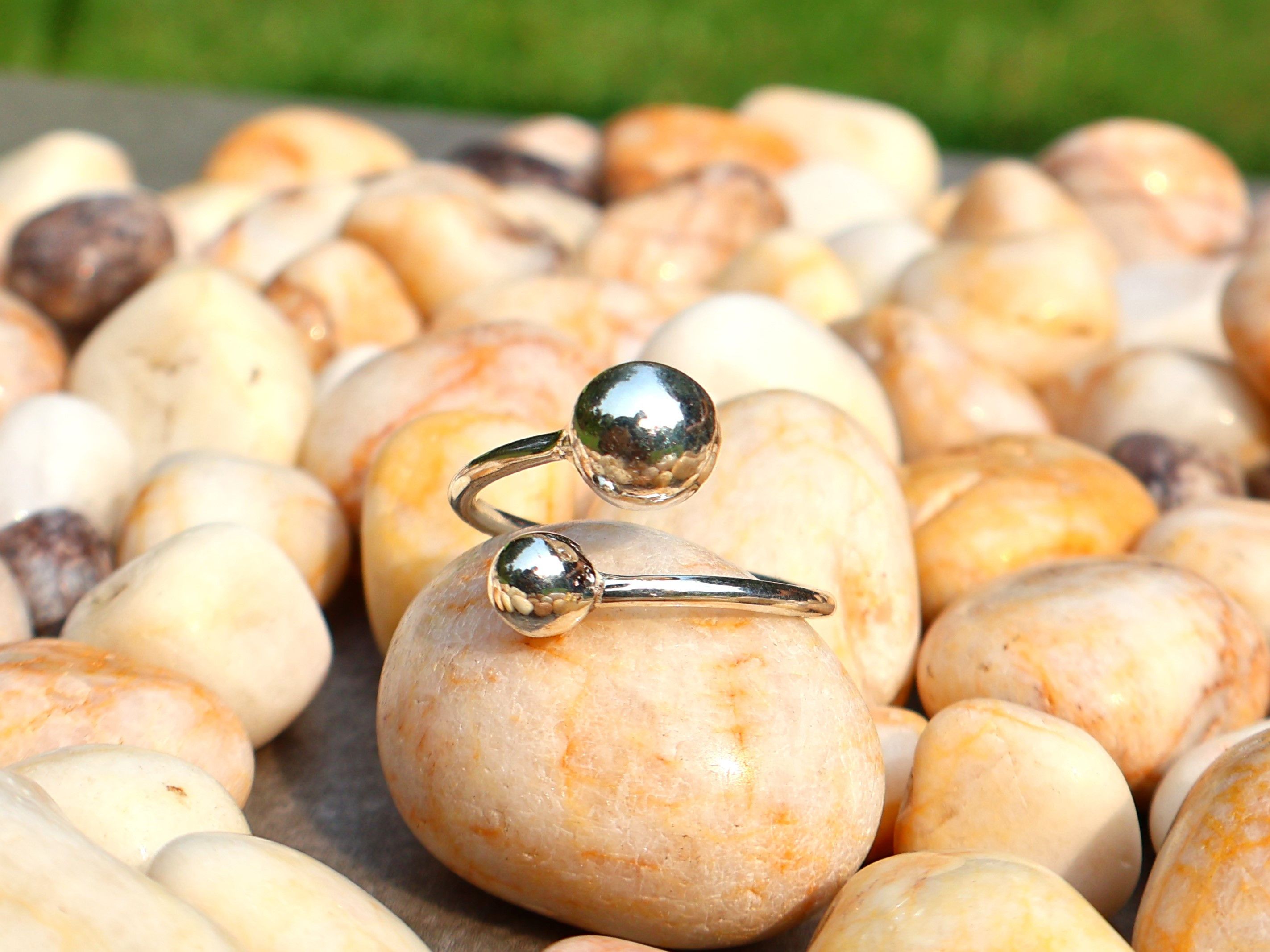 Handmade Double Ball Ring, Handmade Women Ring, Sterling Silver Ring Size ONE SIZE - 3 Thumbnail