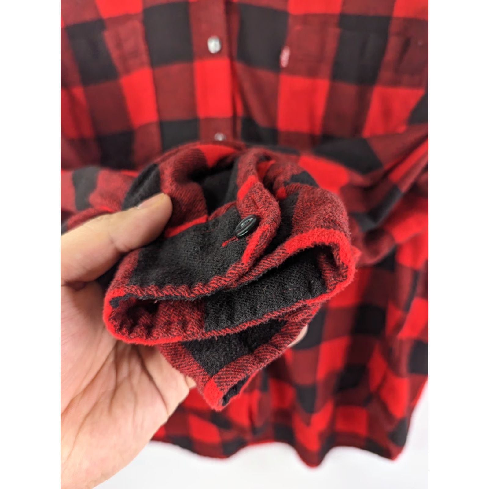 Levi's Levi's Shirt Women's L Red Flannel Button-Up Long Sleeve Buffalo Check Size L / US 10 / IT 46 - 3 Thumbnail