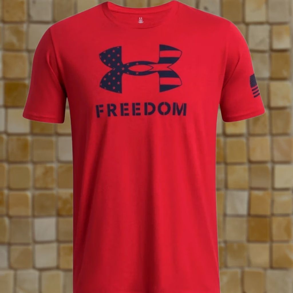 Under Armour Under Armour USA Red Freedom Flag Short Sleeve Shirt 2XL Mens Shirt, Under Armour HeatGear, Crew Neck, Short Sleeve, Solid Red, Cotton, Regular Fit Size US XXL / EU 58 / 5 - 1 Preview