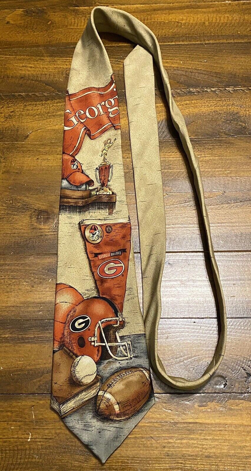 Other UGA University Of Georgia Bulldogs 100% Silk Necktie 58"X4" Size ONE SIZE - 1 Thumbnail