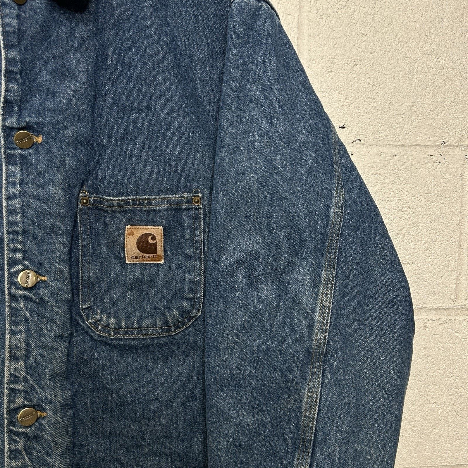 Carhartt Vintage Carhartt Blanket-Lined Denim Chore Coat “Darkstone” Size US XL / EU 56 / 4 - 3 Thumbnail