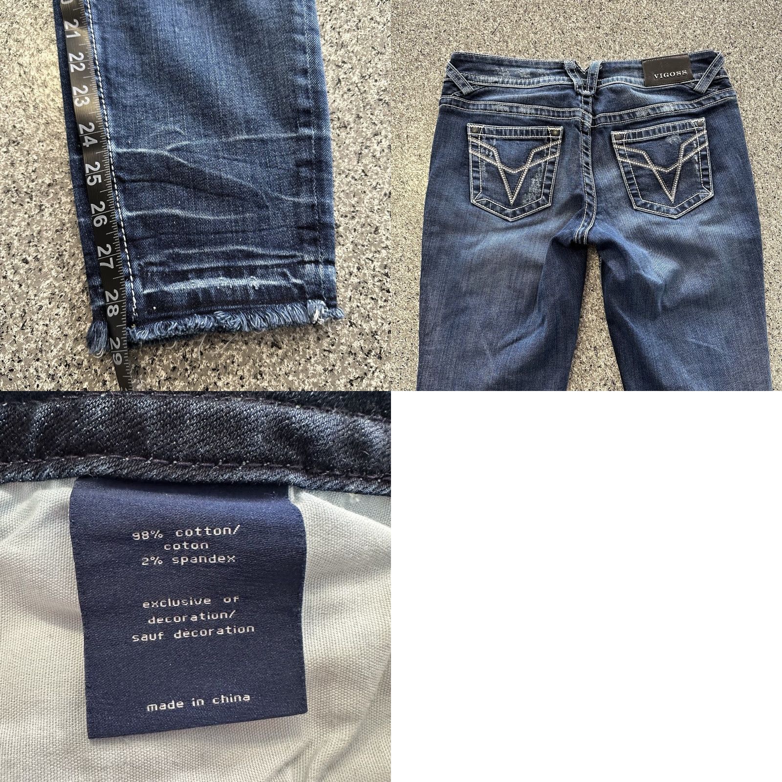 Vintage VIGOSS Jeans Womens 9/10 x 29 Chelsea Skinny Mid Rise Denim Stretch Blue Jeans Womens 10 Blue Skinny Stretch Regular 5-Pocket Chelsea Size 24" / US 00 / IT 34 - 8 Thumbnail