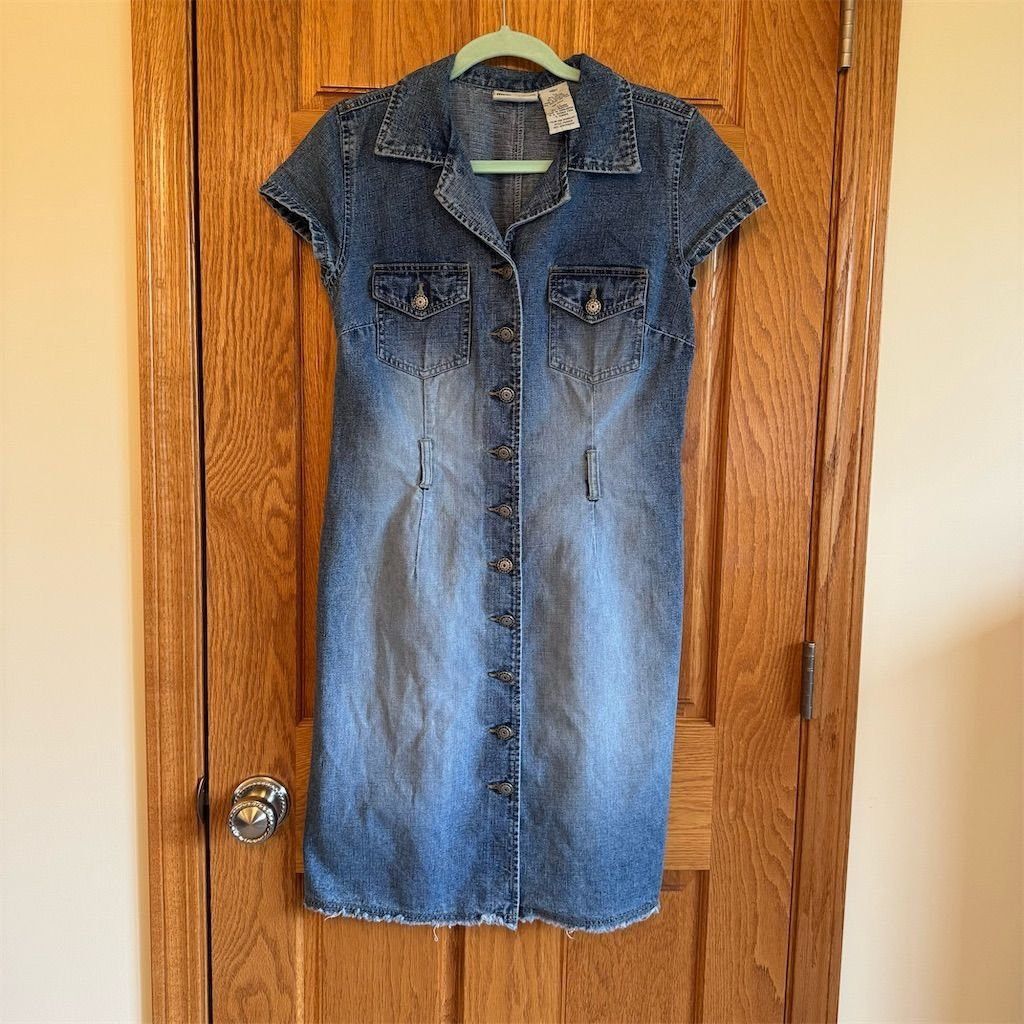 Faded Glory Faded Glory Women's Size 8 Blue Denim Midi Dress Short Slee Size M / US 6-8 / IT 42-44 - 1 Thumbnail