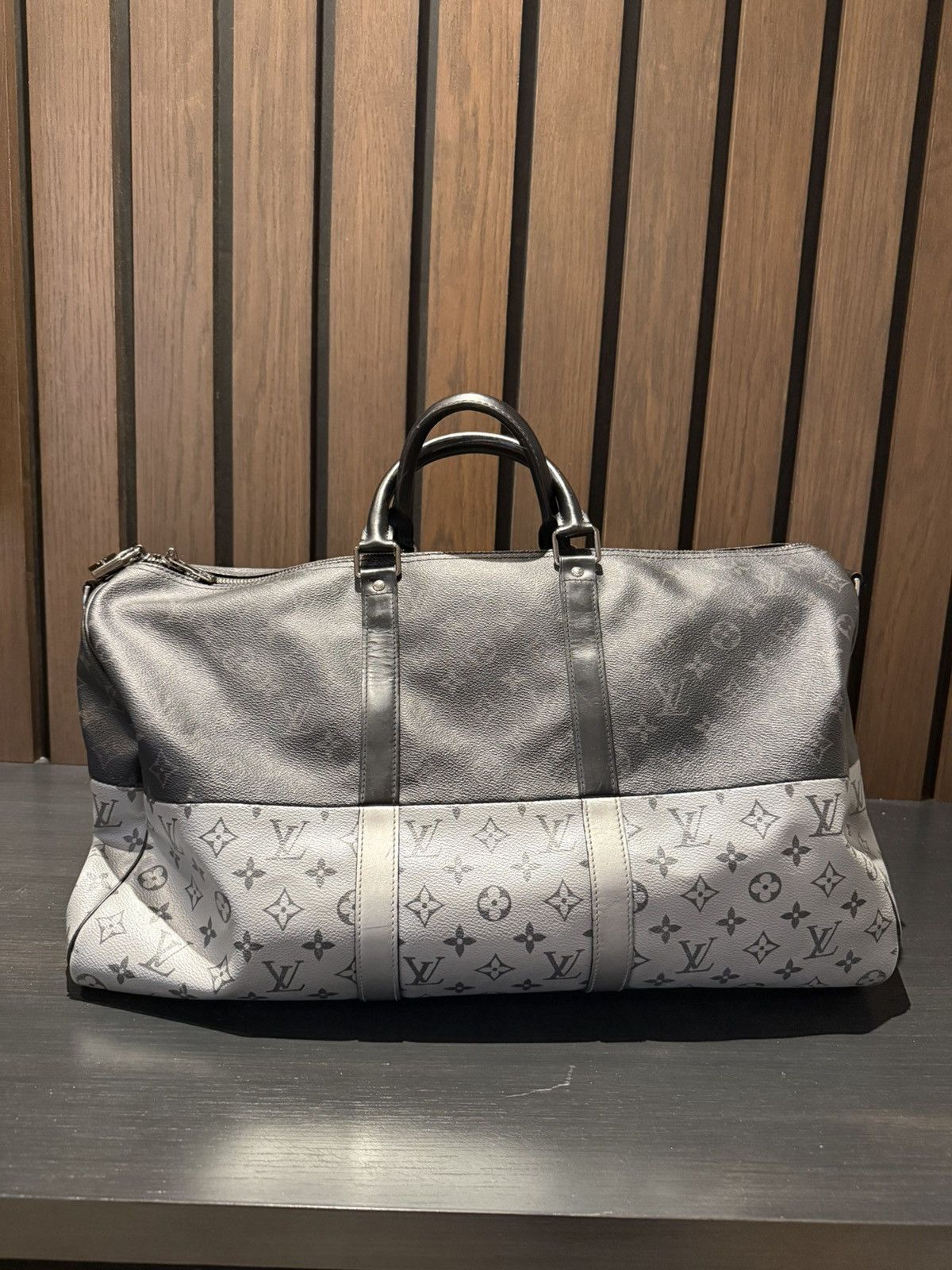 Louis Vuitton Louis Vuitton Keepall 50 – Monogram Split Black/Grey (SS18) Size ONE SIZE - 3 Thumbnail
