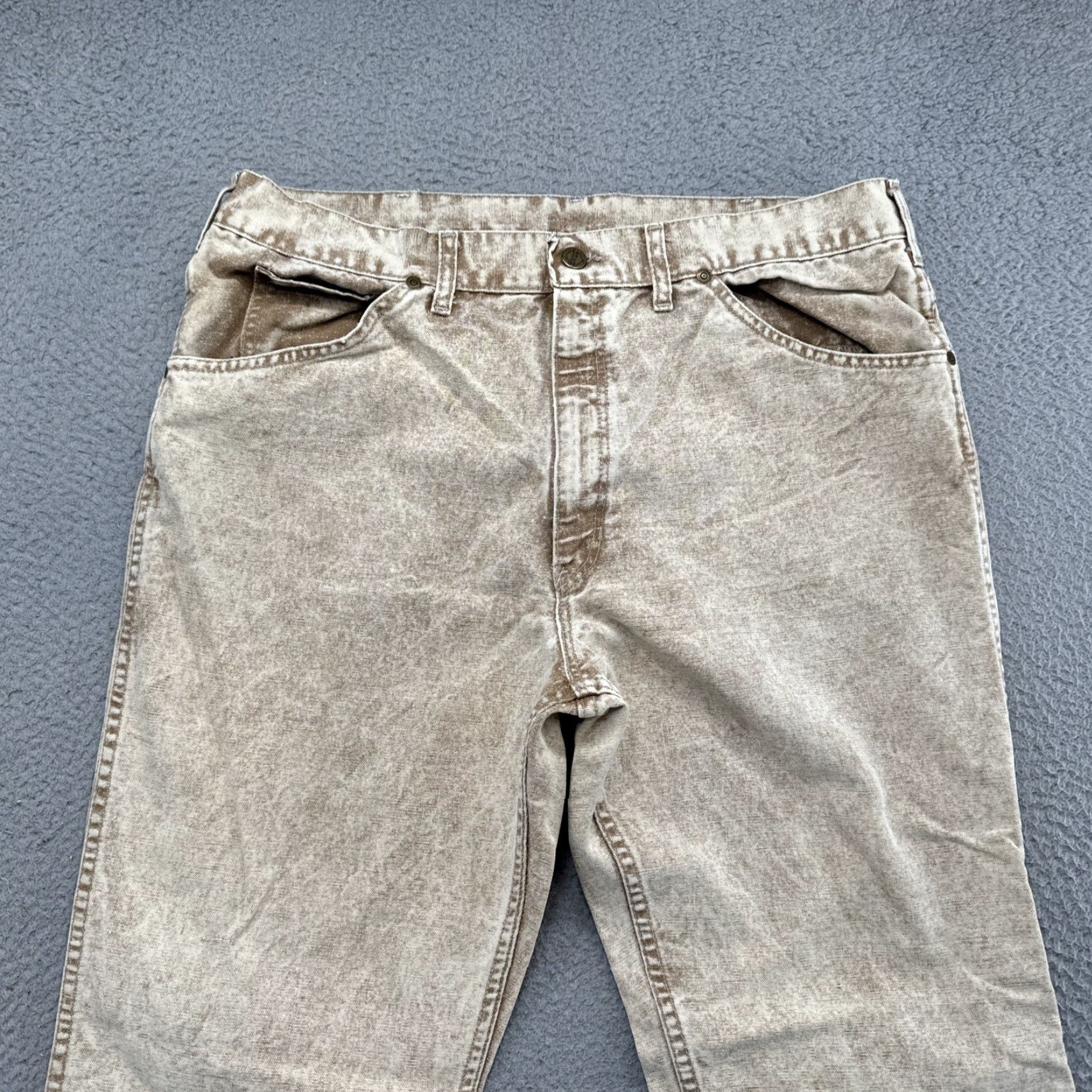 Carhartt VINTAGE Carhartt Jeans 100 Years USA Union Made Beige Brown Denim Size 36x30 Men’s Cotton Canvas 80s Straight Mens Size US 36 / EU 52 - 2 Thumbnail
