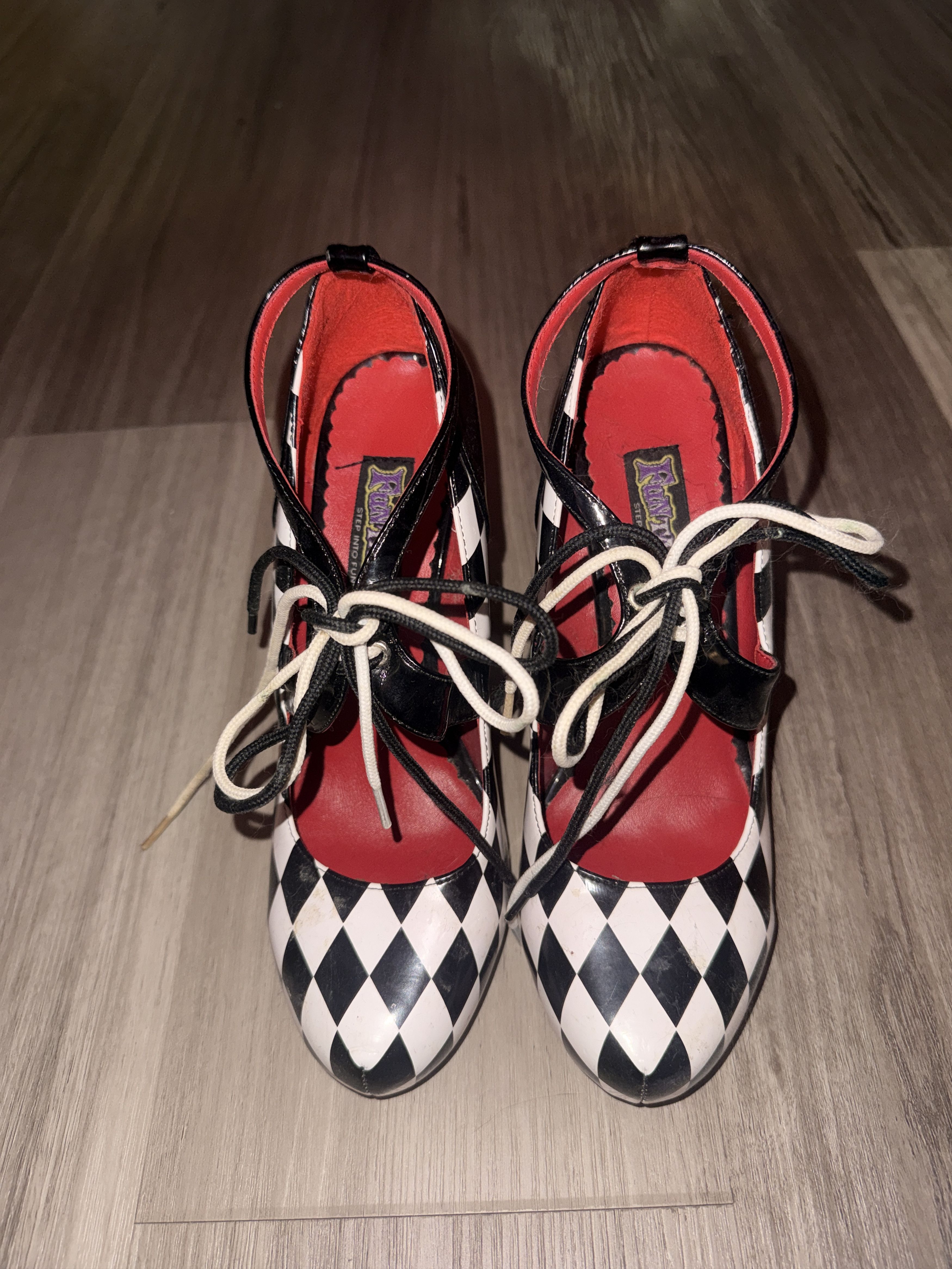 Other Vintage Harlequin Lace-Up Heels Size US 7.5 / IT 37.5 - 2 Thumbnail