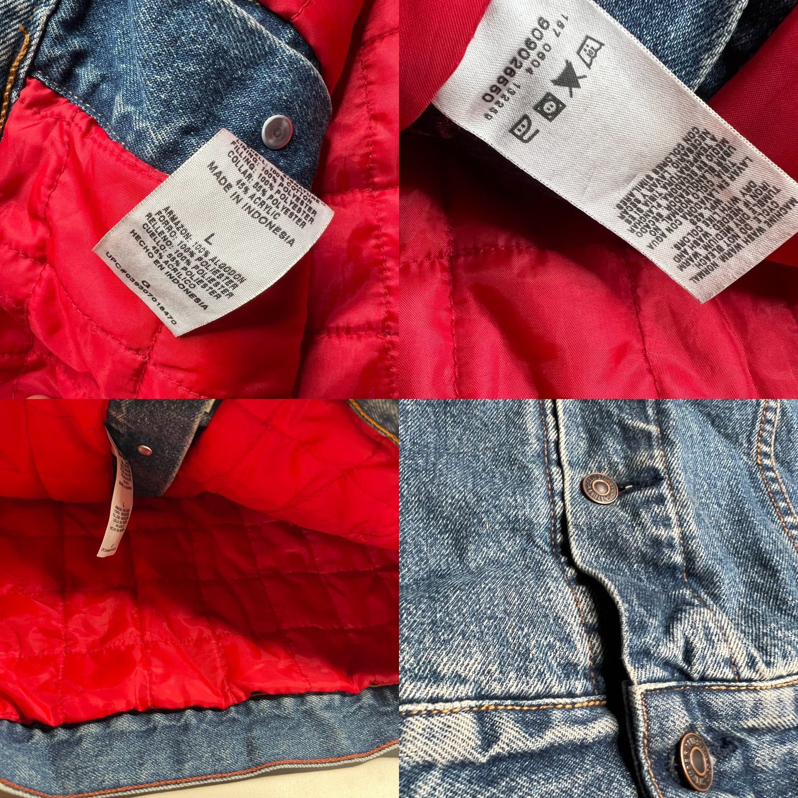 Levi's Levi’s Strauss Signature Sherpa Lined Denim Trucker Jacket Men’s L Blue Jean Red Size US 33 - 8 Thumbnail